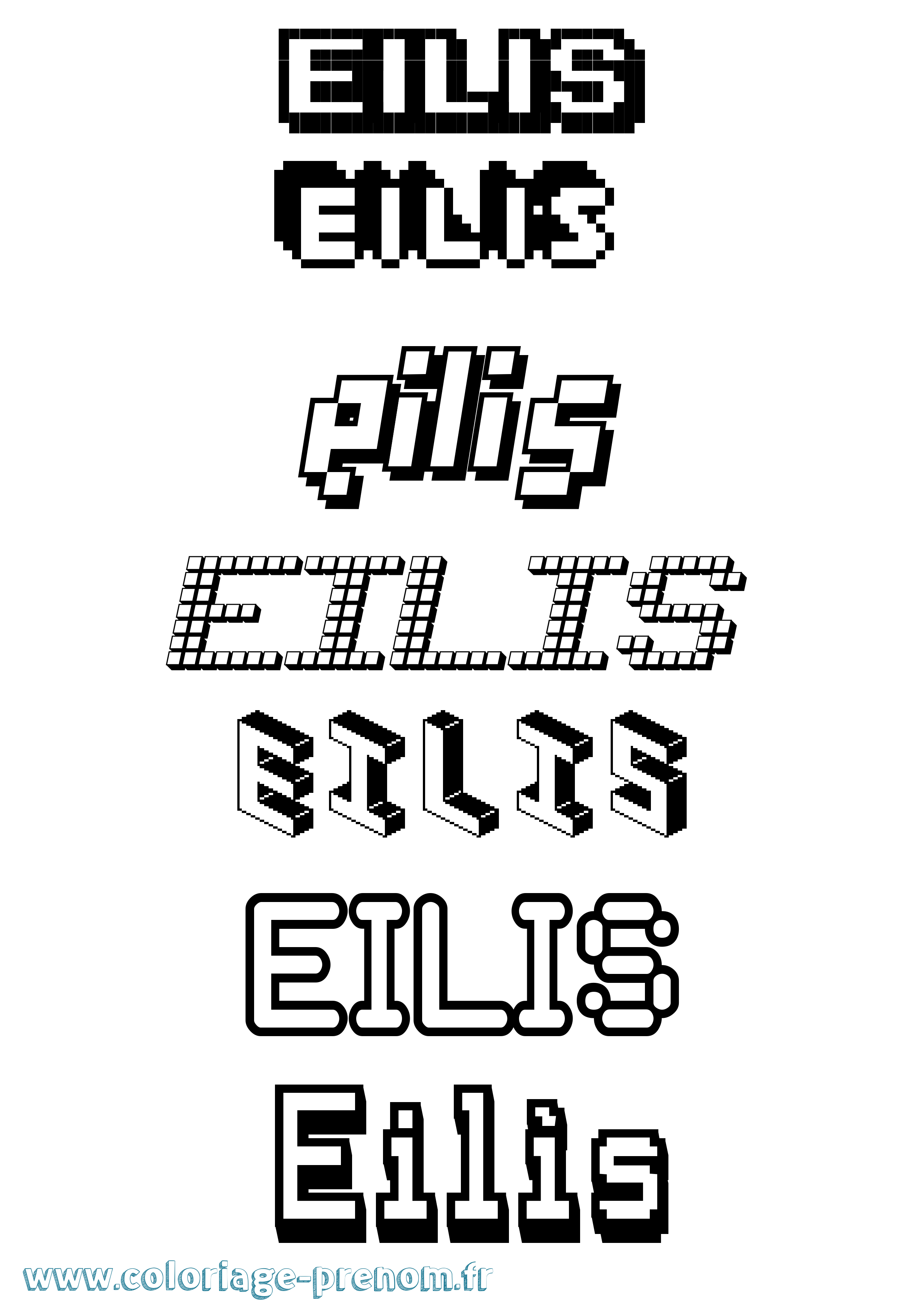 Coloriage Eilís Pixel Coloriage prénom Eilís Pixel