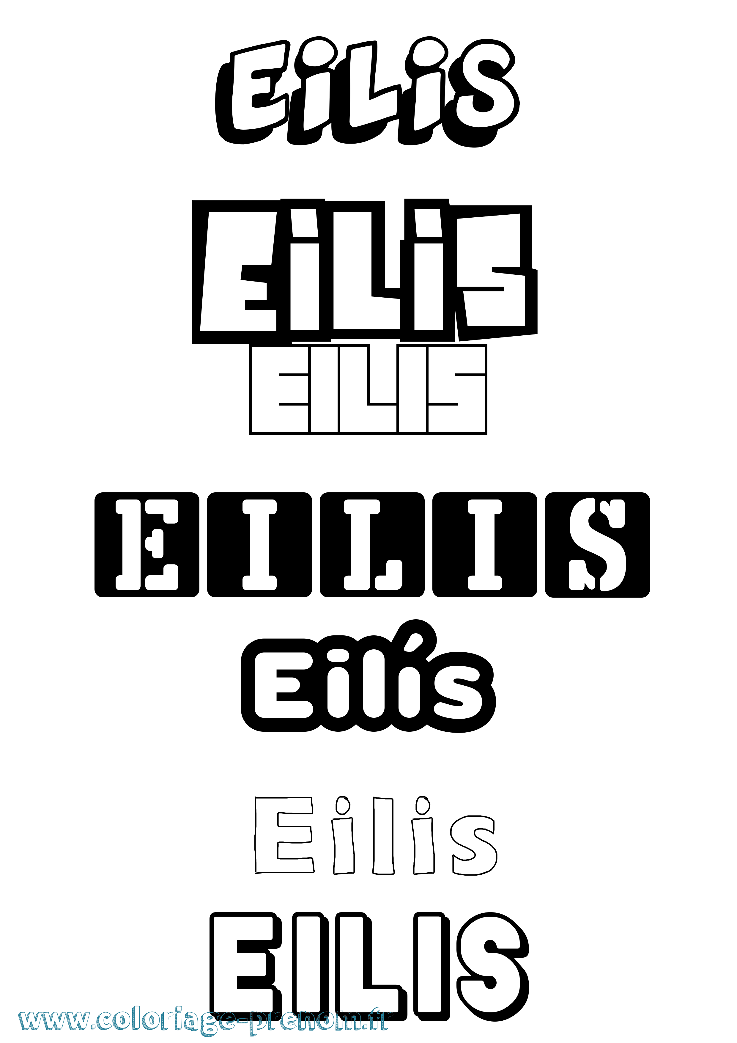Coloriage Eilís Simple Coloriage prénom Eilís Simple