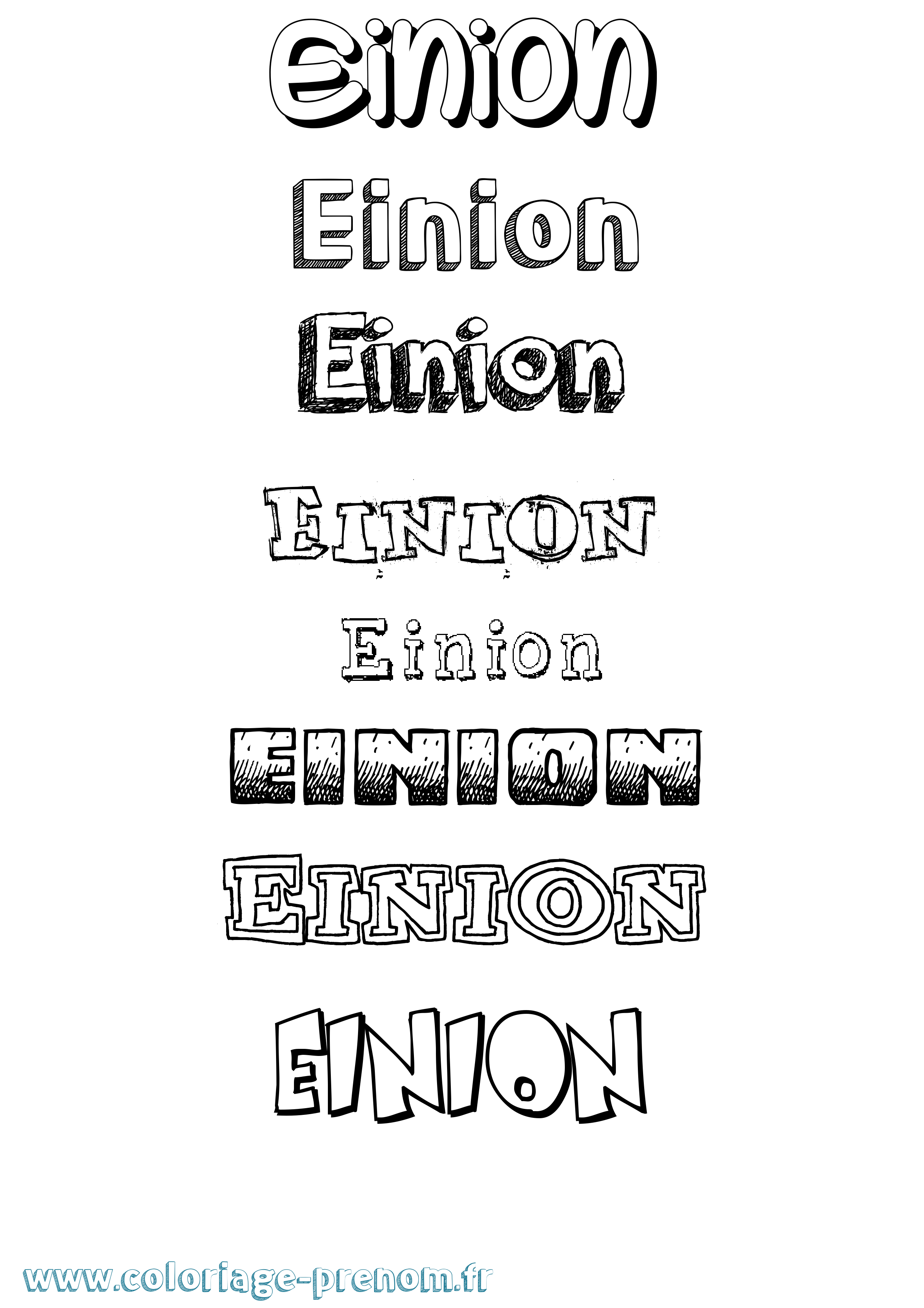 Coloriage Einion Dessiné Coloriage prénom Einion Dessiné