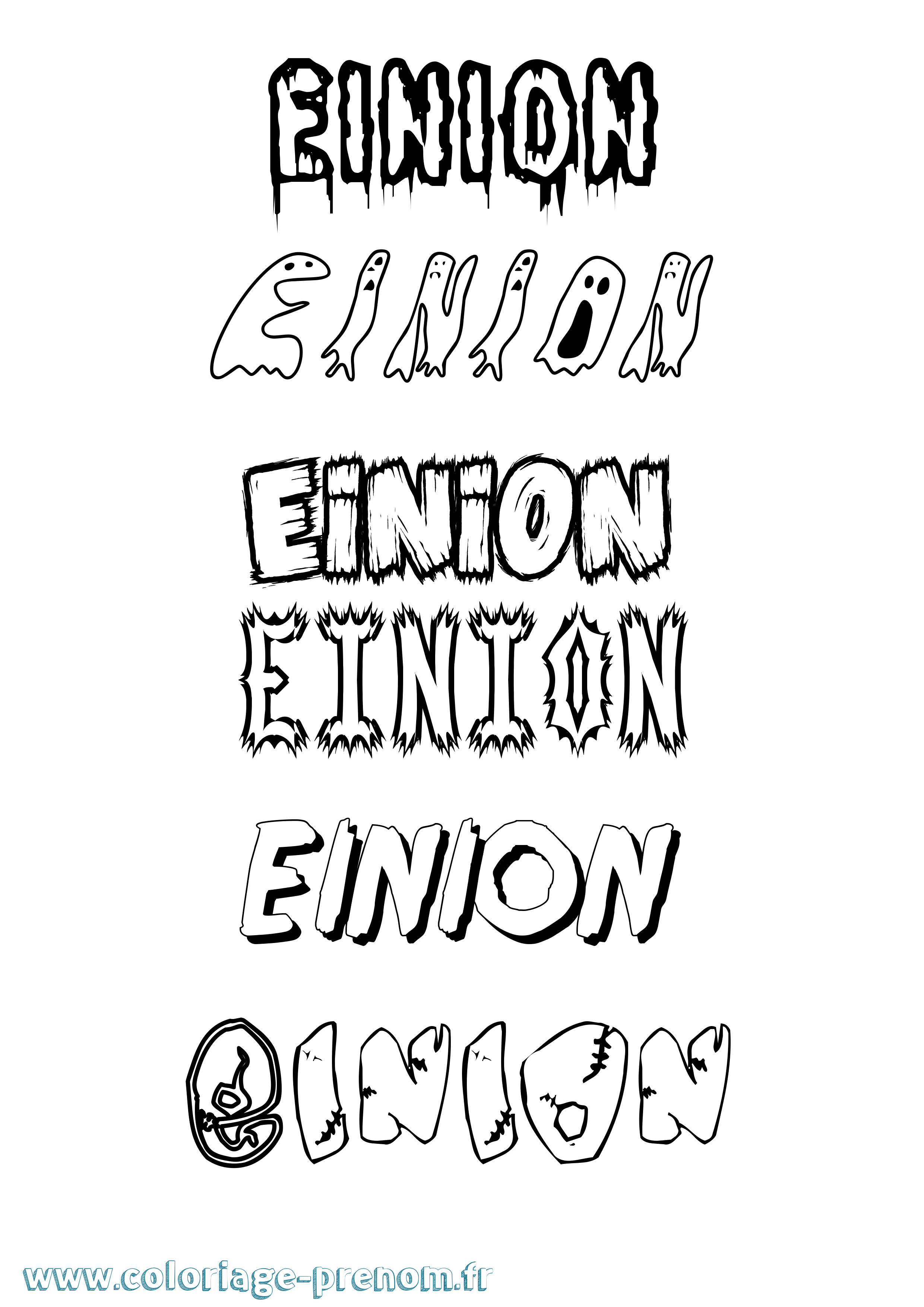 Coloriage Einion Frisson Coloriage prénom Einion Frisson