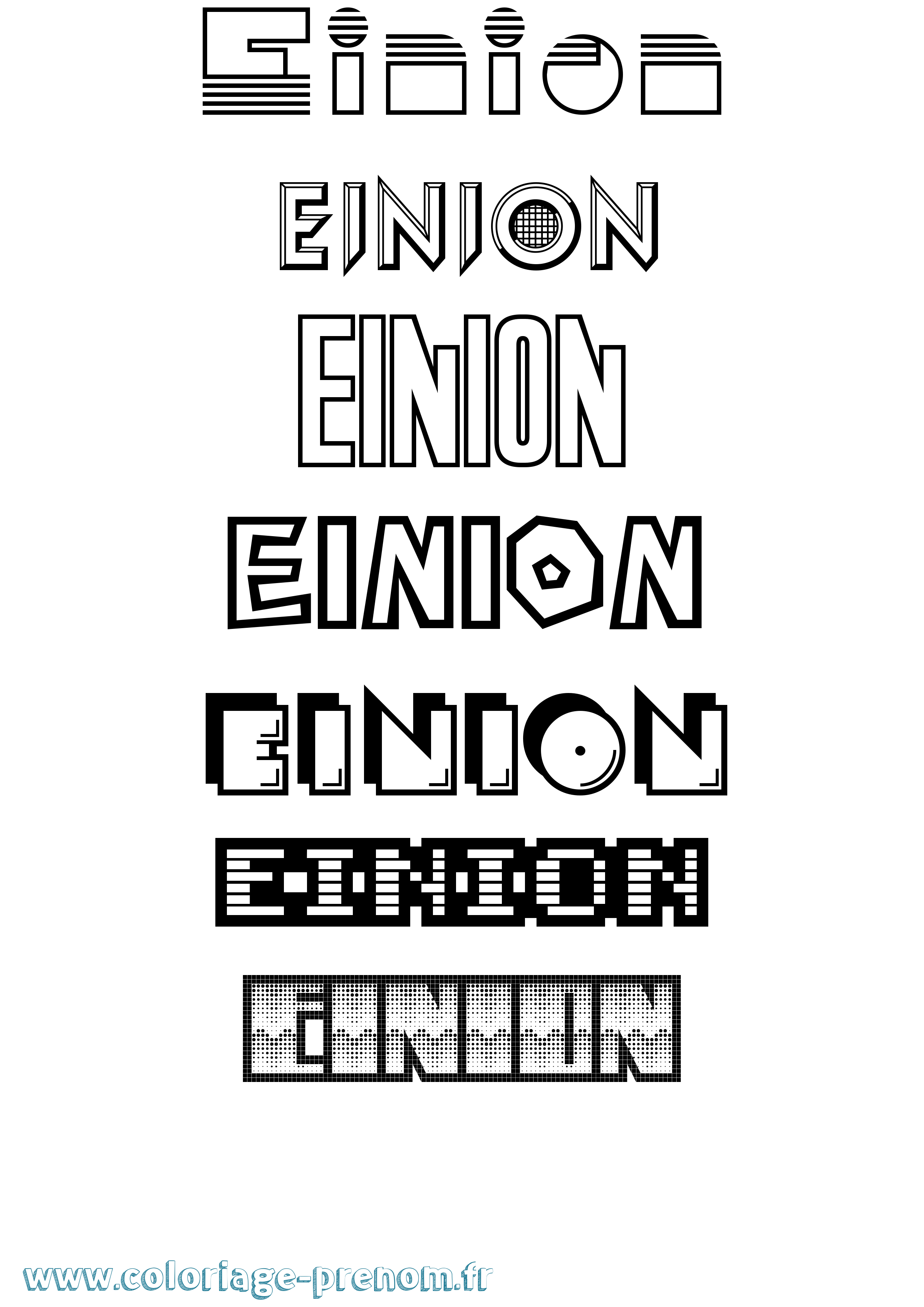 Coloriage Einion Jeux Vidéos Coloriage prénom Einion Jeux Vidéos