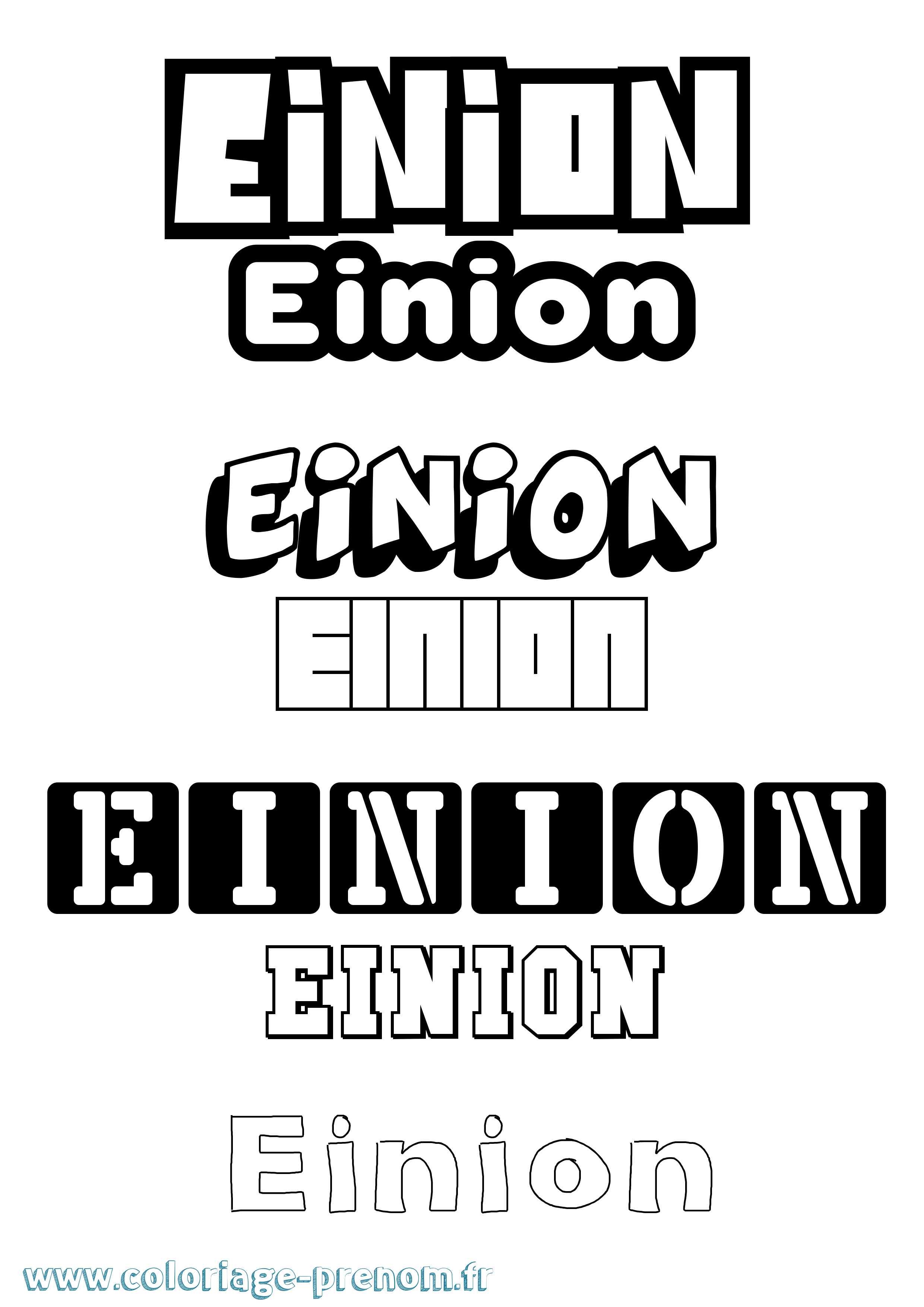 Coloriage Einion Simple Coloriage prénom Einion Simple