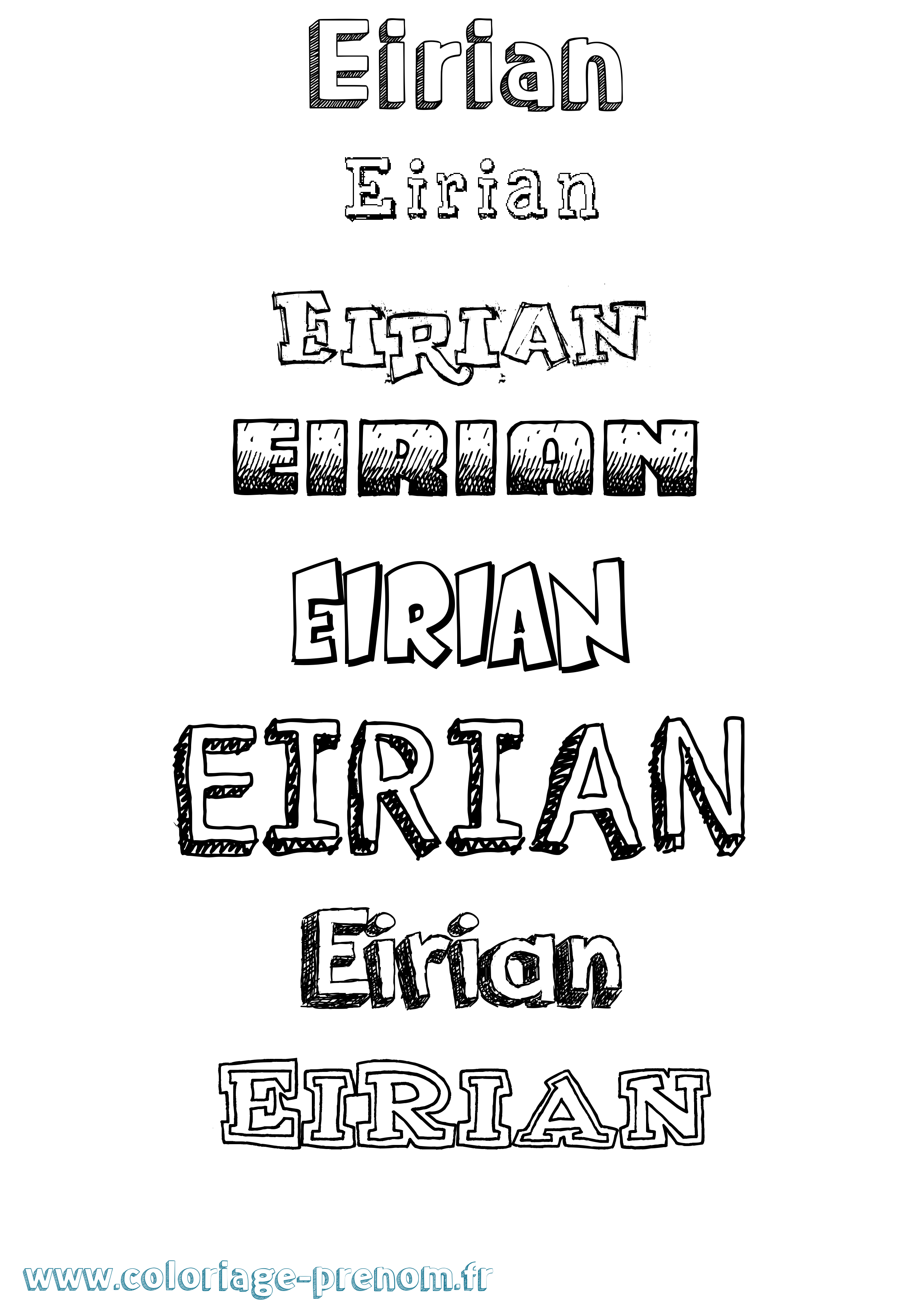 Coloriage Eirian Dessiné Coloriage prénom Eirian Dessiné