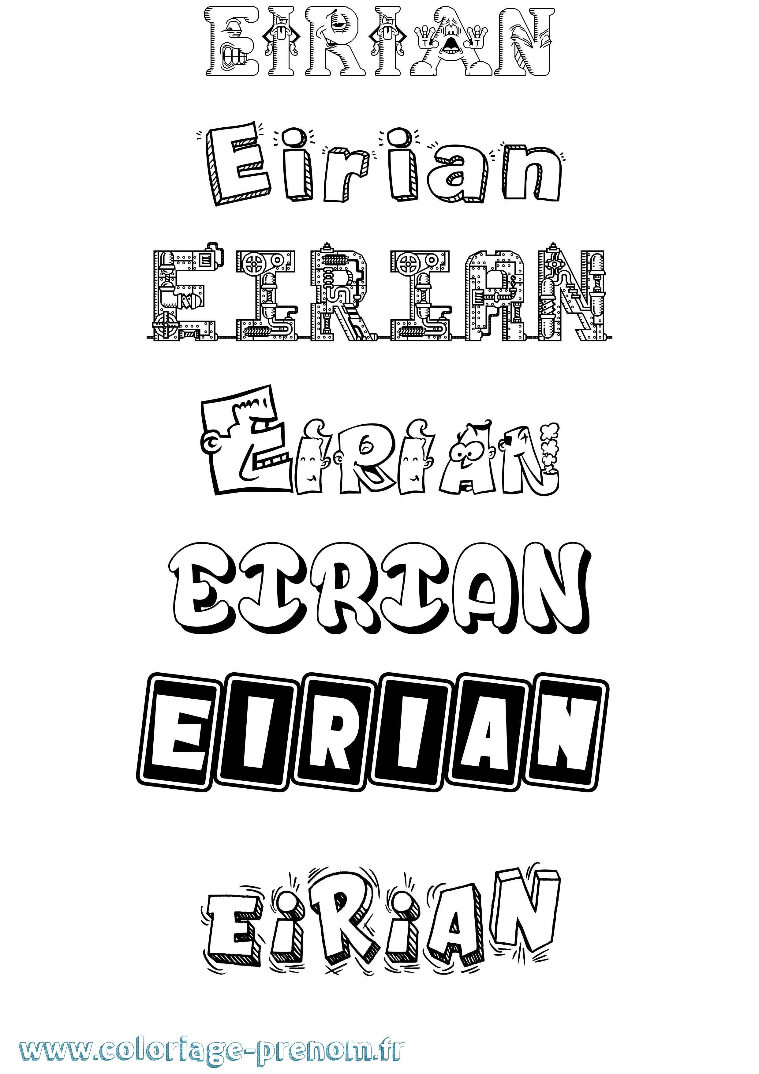 Coloriage Eirian Fun Coloriage prénom Eirian Fun