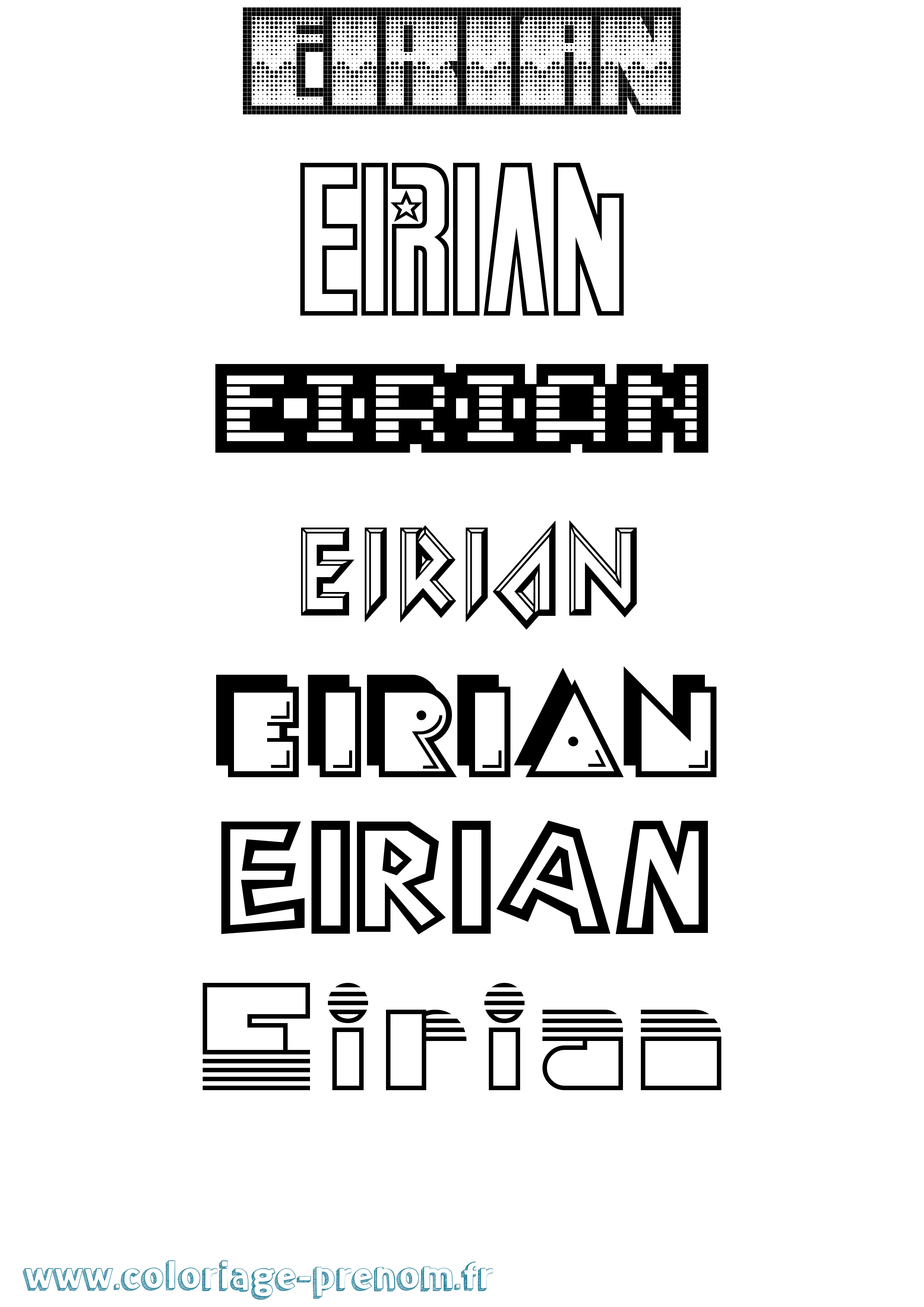 Coloriage Eirian Jeux Vidéos Coloriage prénom Eirian Jeux Vidéos