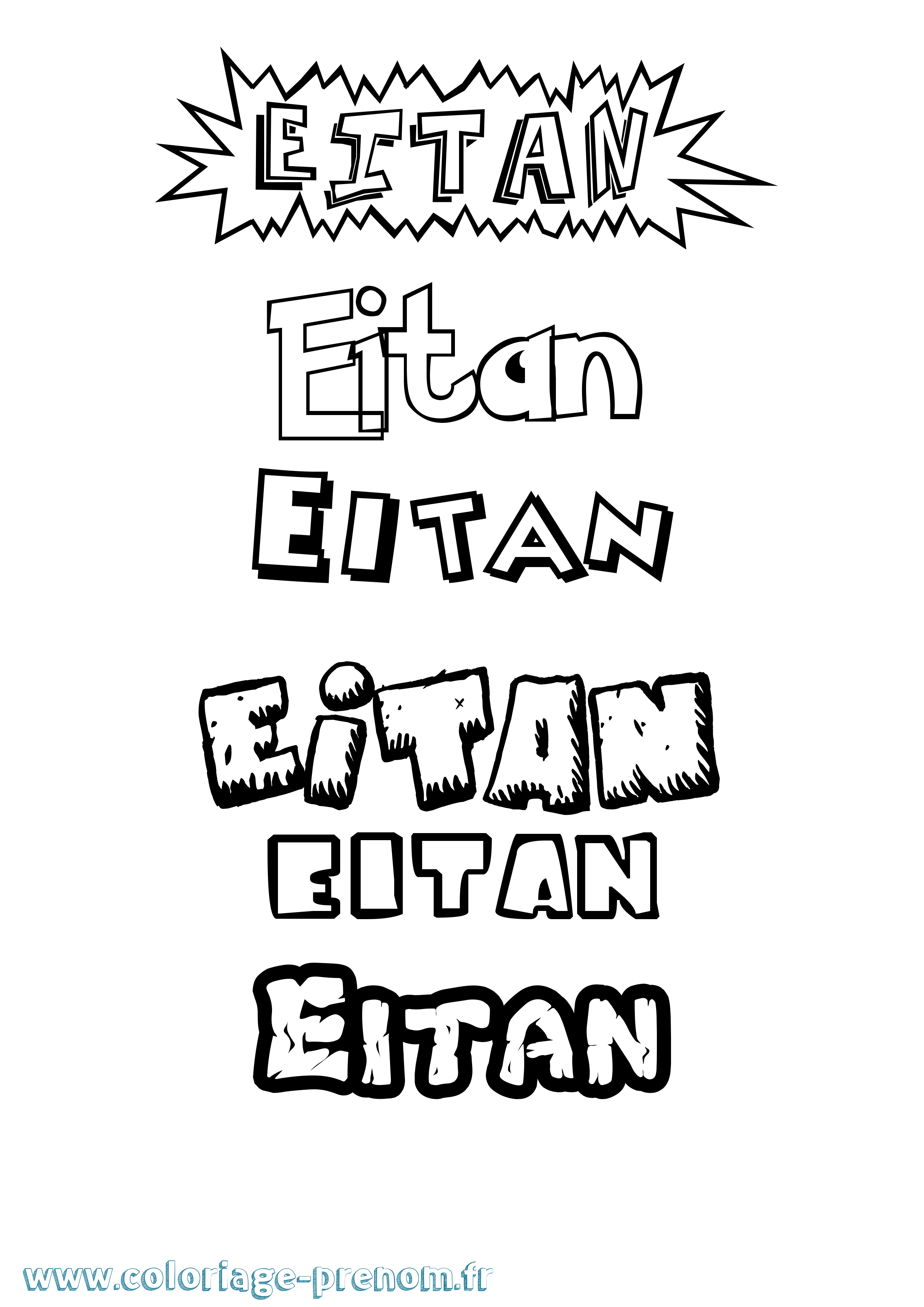 Coloriage Eitan Dessin Animé Coloriage prénom Eitan Dessin Animé