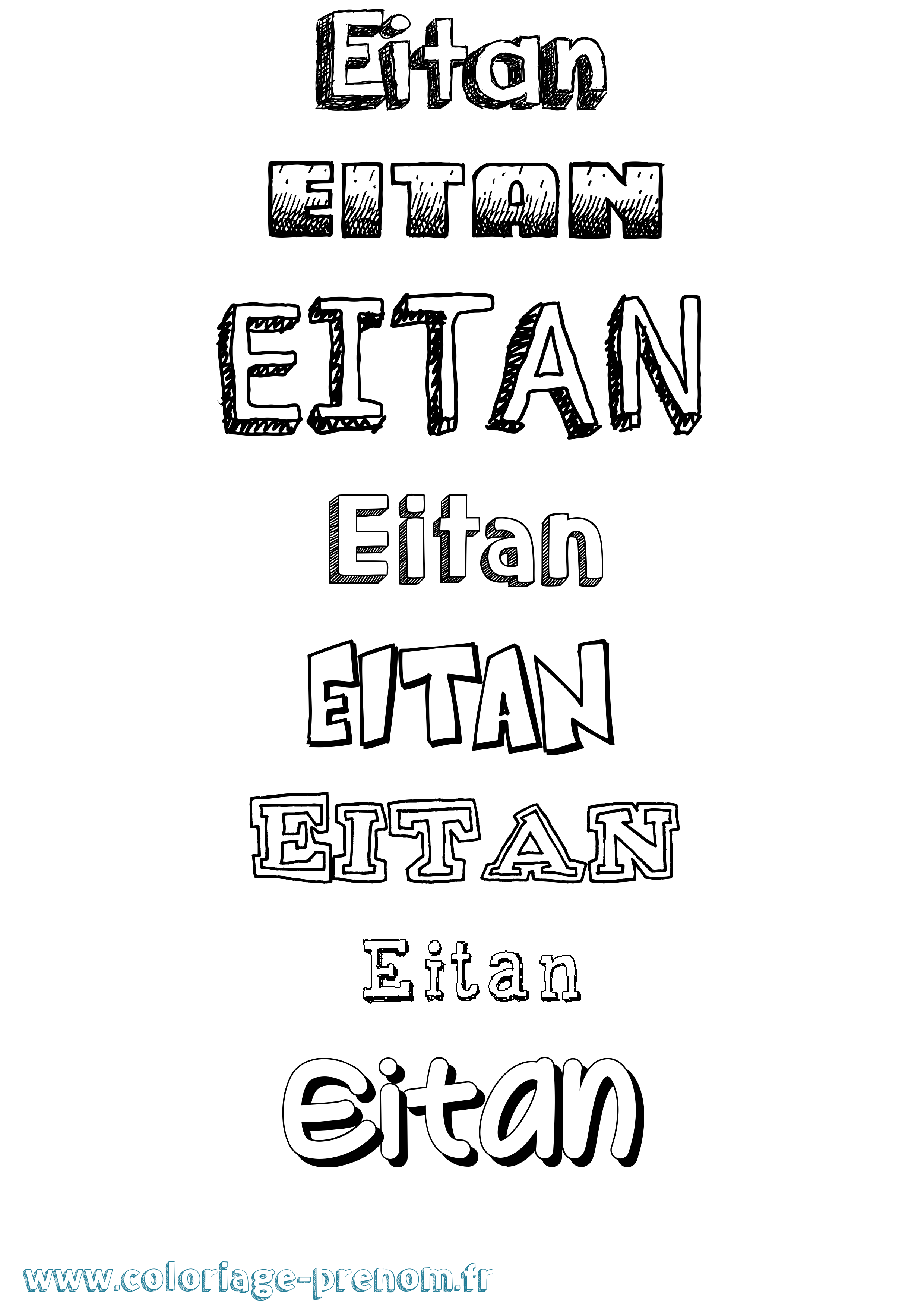 Coloriage Eitan Dessiné Coloriage prénom Eitan Dessiné