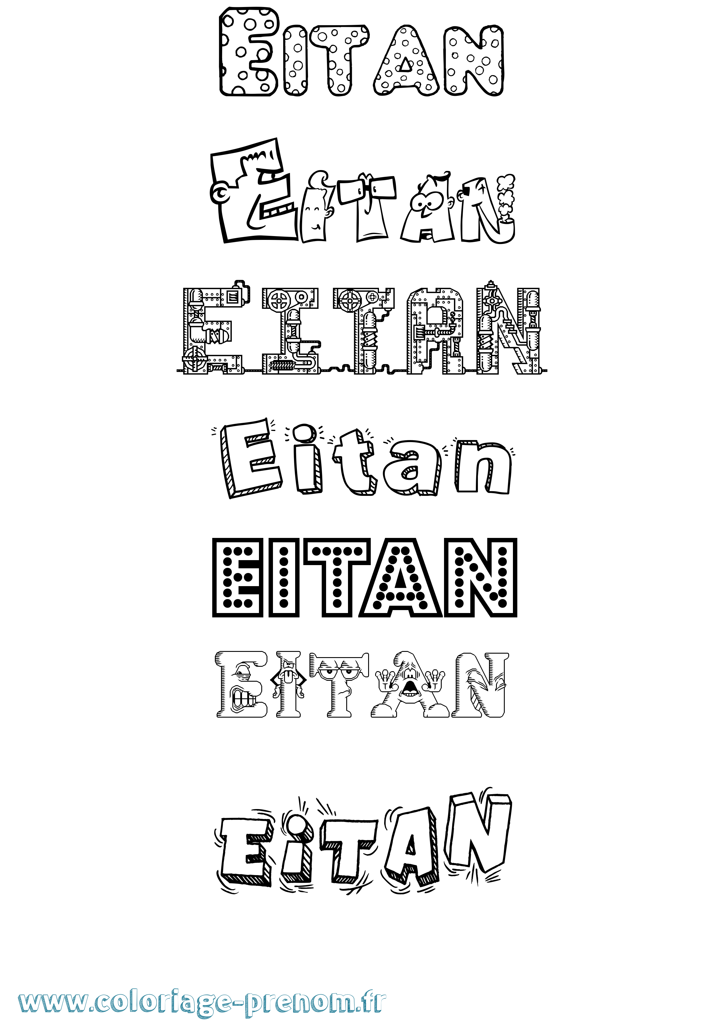 Coloriage Eitan Fun Coloriage prénom Eitan Fun