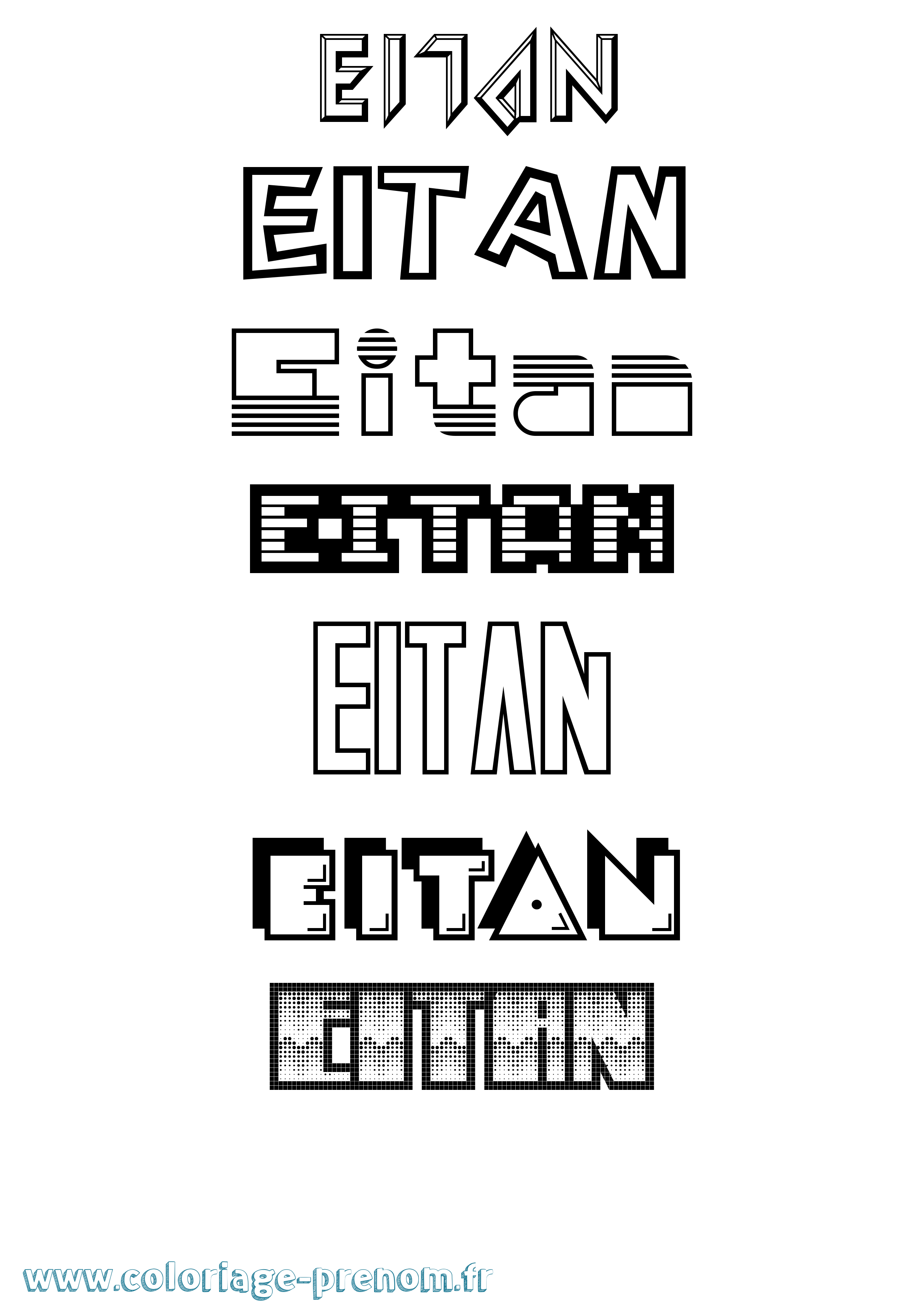 Coloriage Eitan Jeux Vidéos Coloriage prénom Eitan Jeux Vidéos