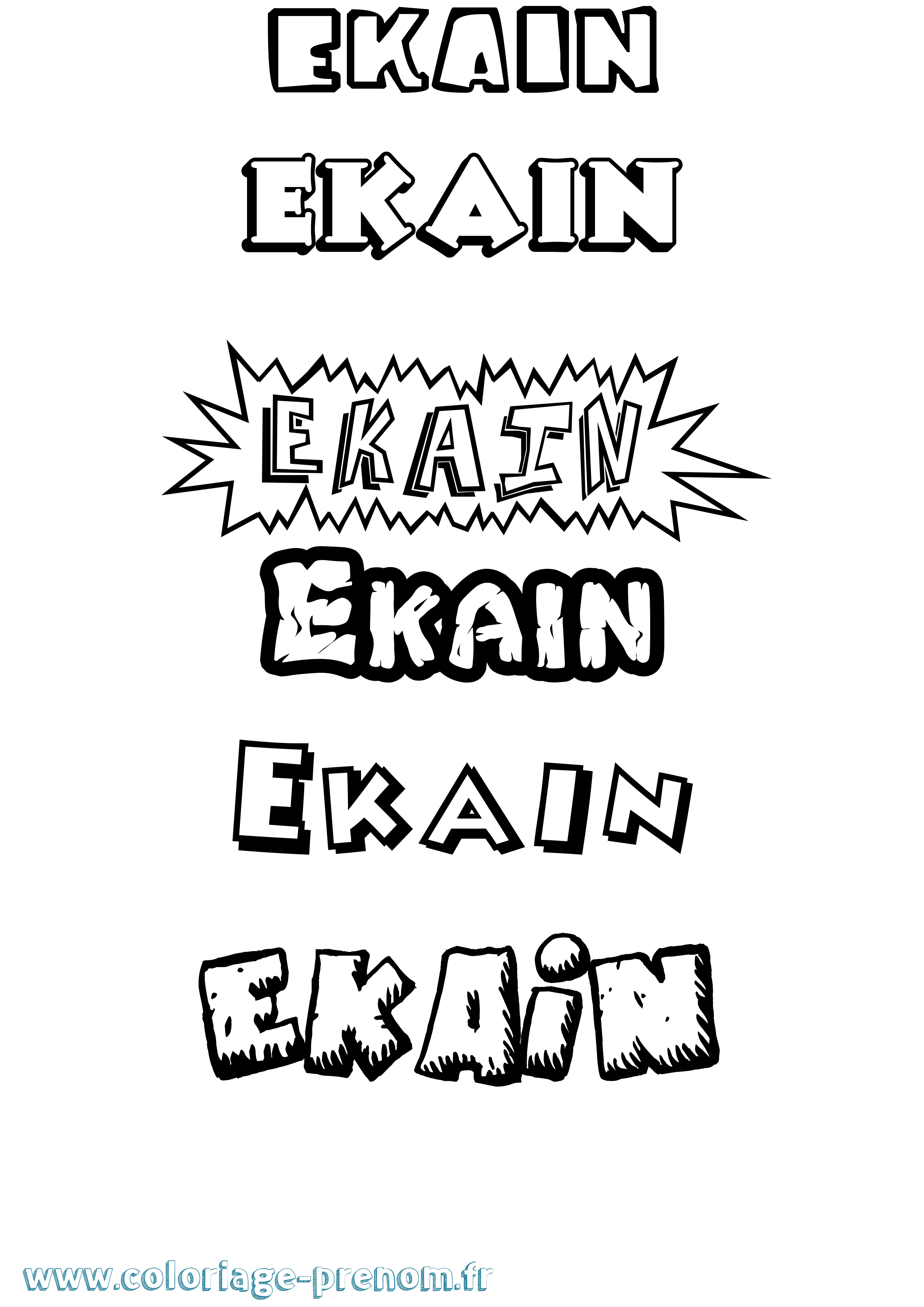 Coloriage Ekain Dessin Animé Coloriage prénom Ekain Dessin Animé
