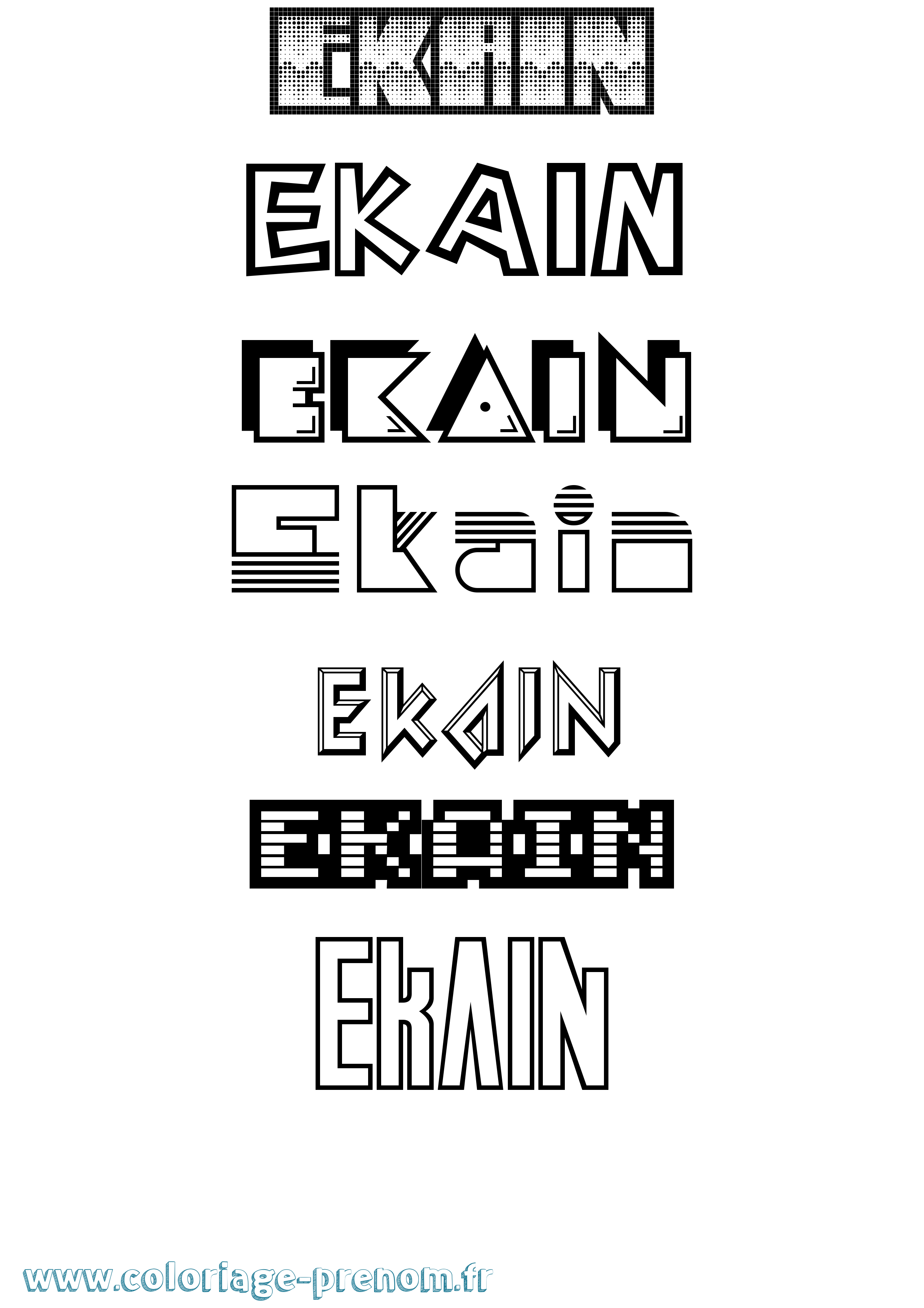 Coloriage Ekain Jeux Vidéos Coloriage prénom Ekain Jeux Vidéos