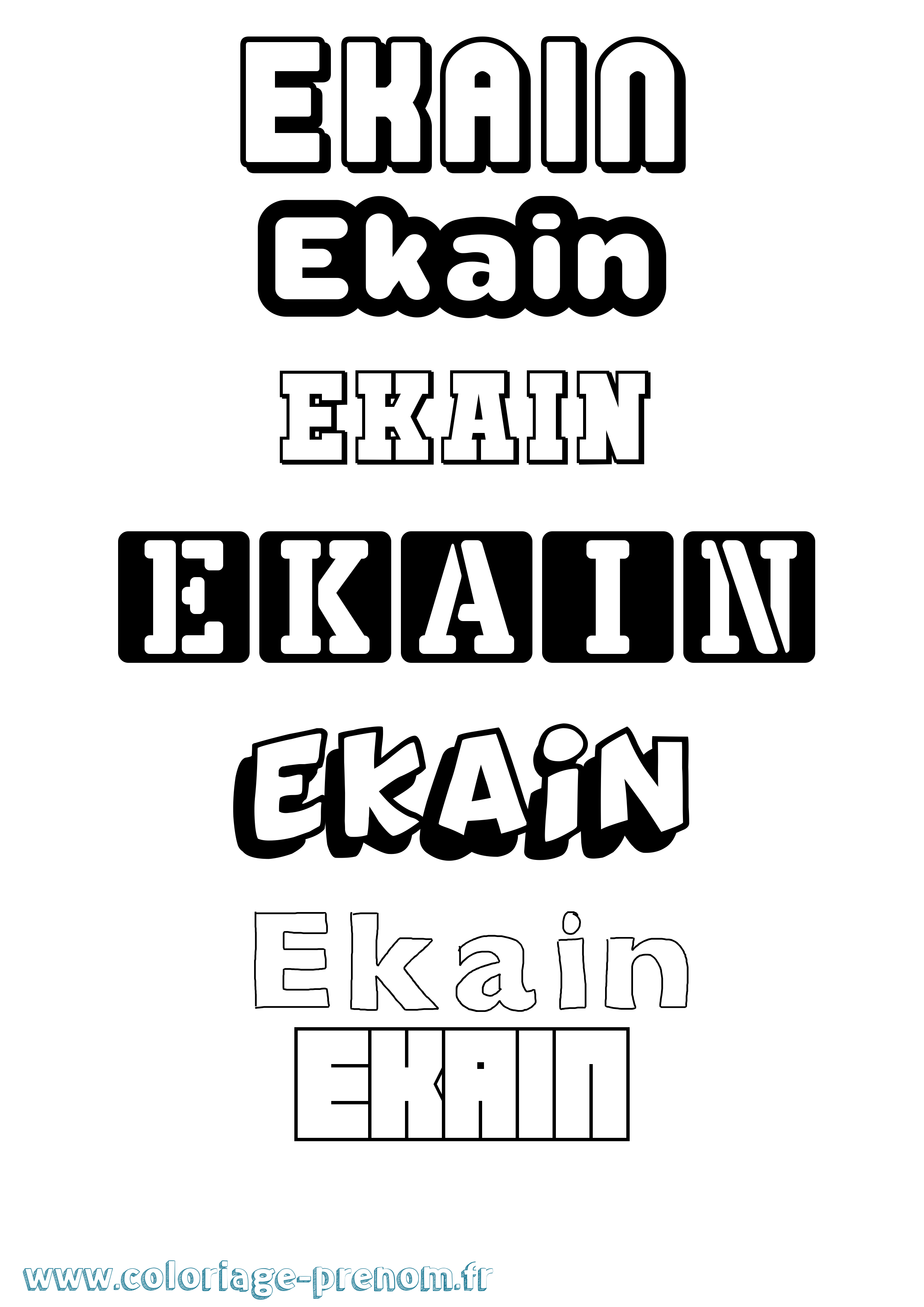 Coloriage Ekain Simple Coloriage prénom Ekain Simple