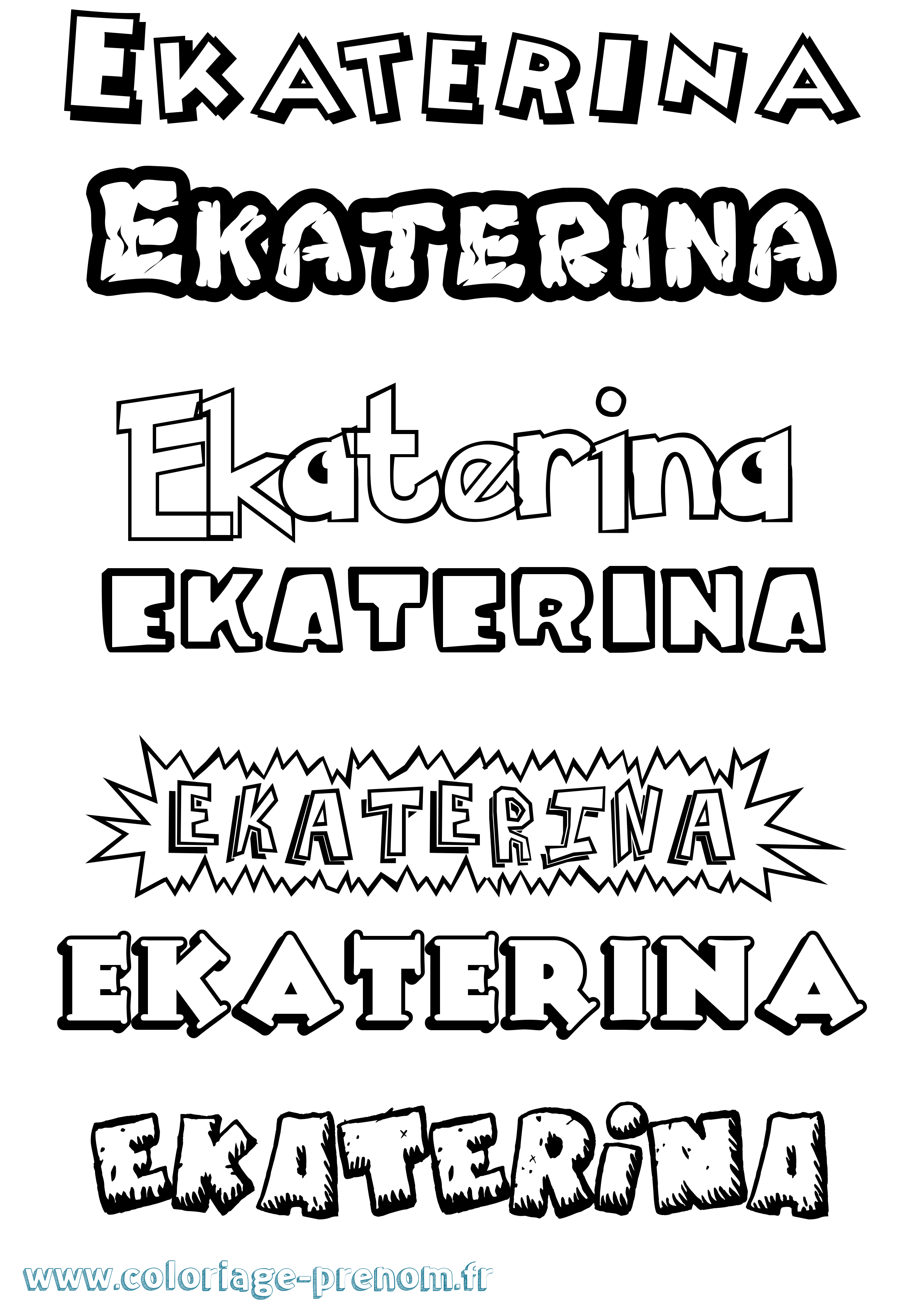 Coloriage Ekaterina Dessin Animé Coloriage prénom Ekaterina Dessin Animé