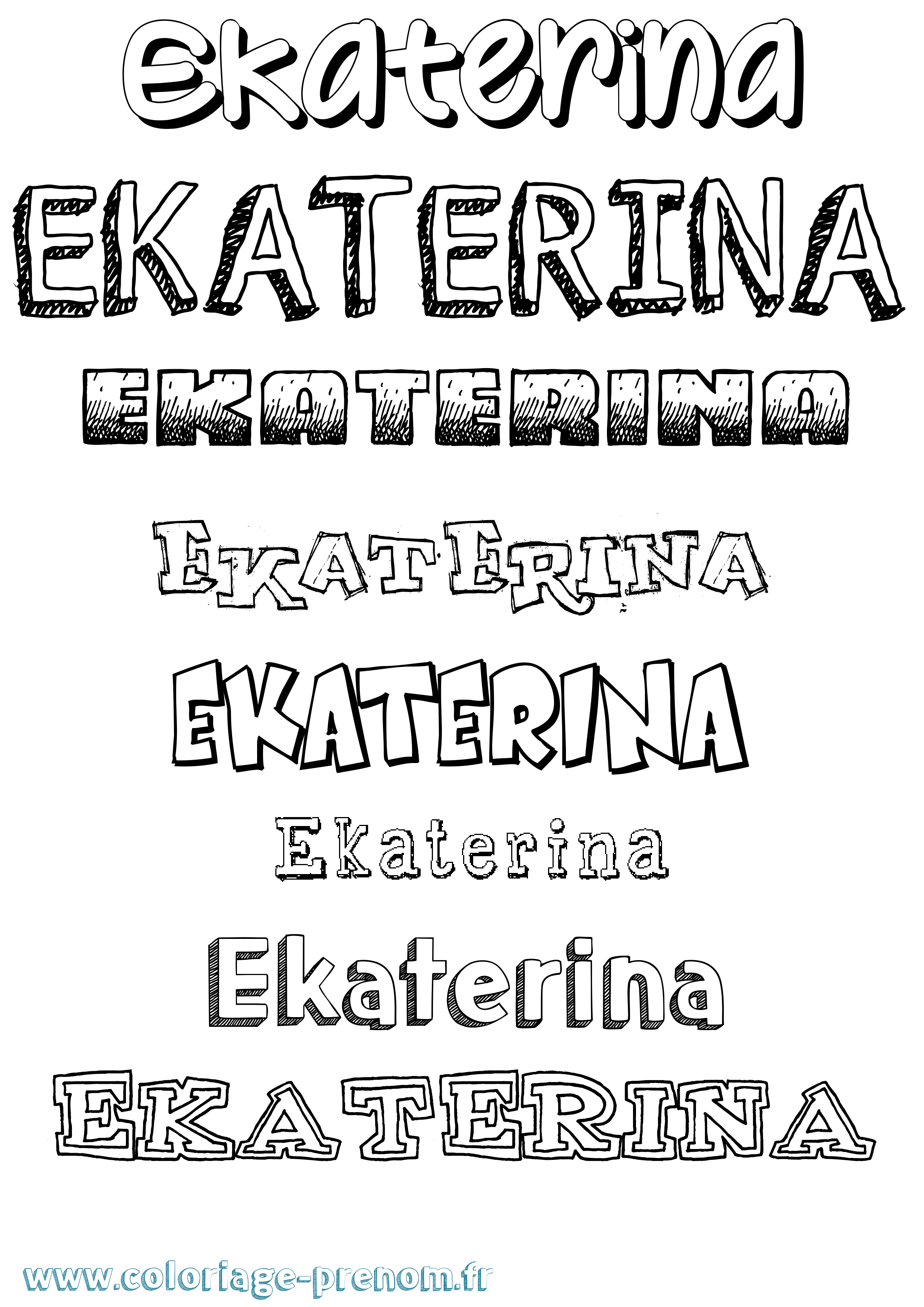 Coloriage Ekaterina Dessiné Coloriage prénom Ekaterina Dessiné