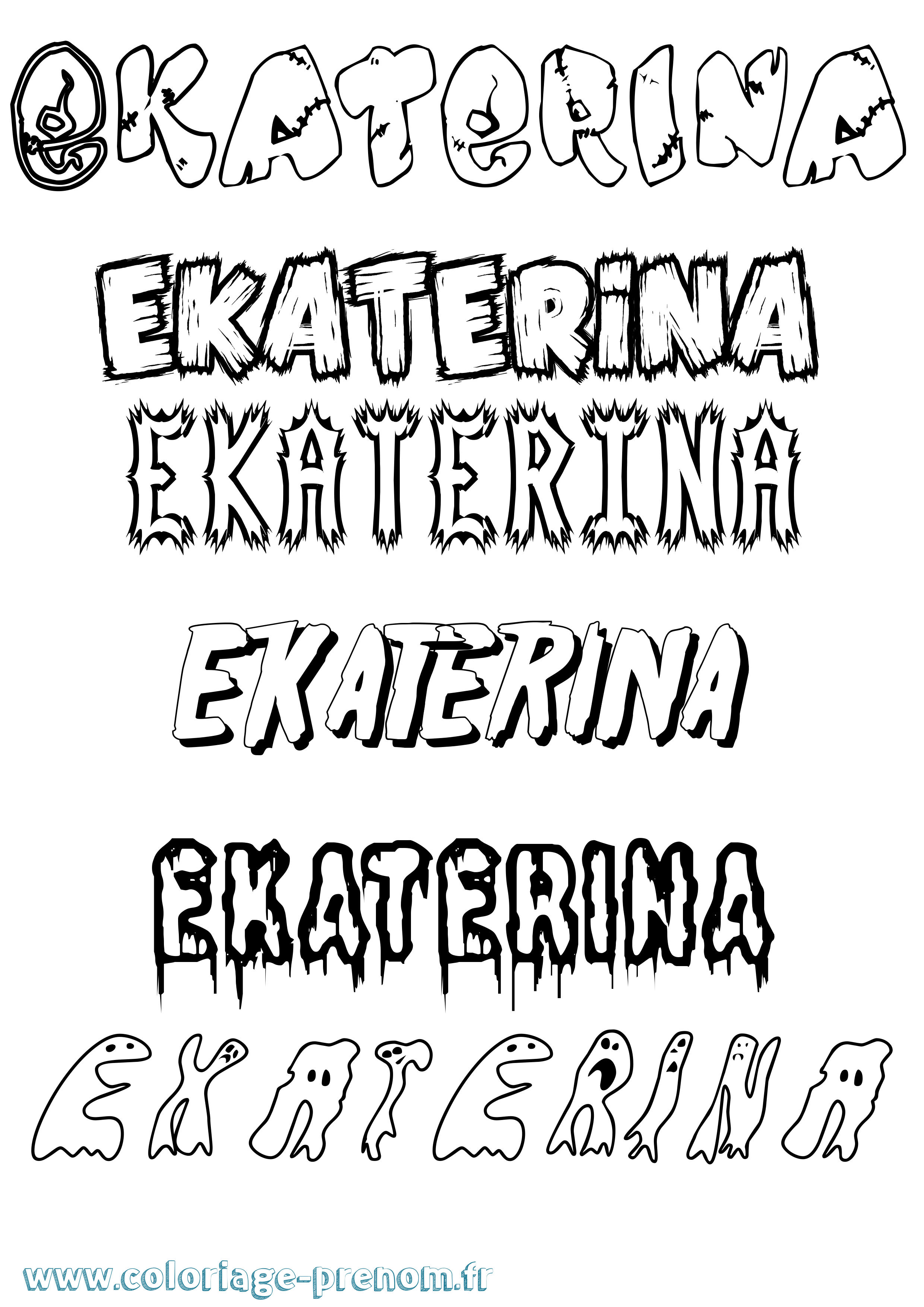 Coloriage Ekaterina Frisson Coloriage prénom Ekaterina Frisson