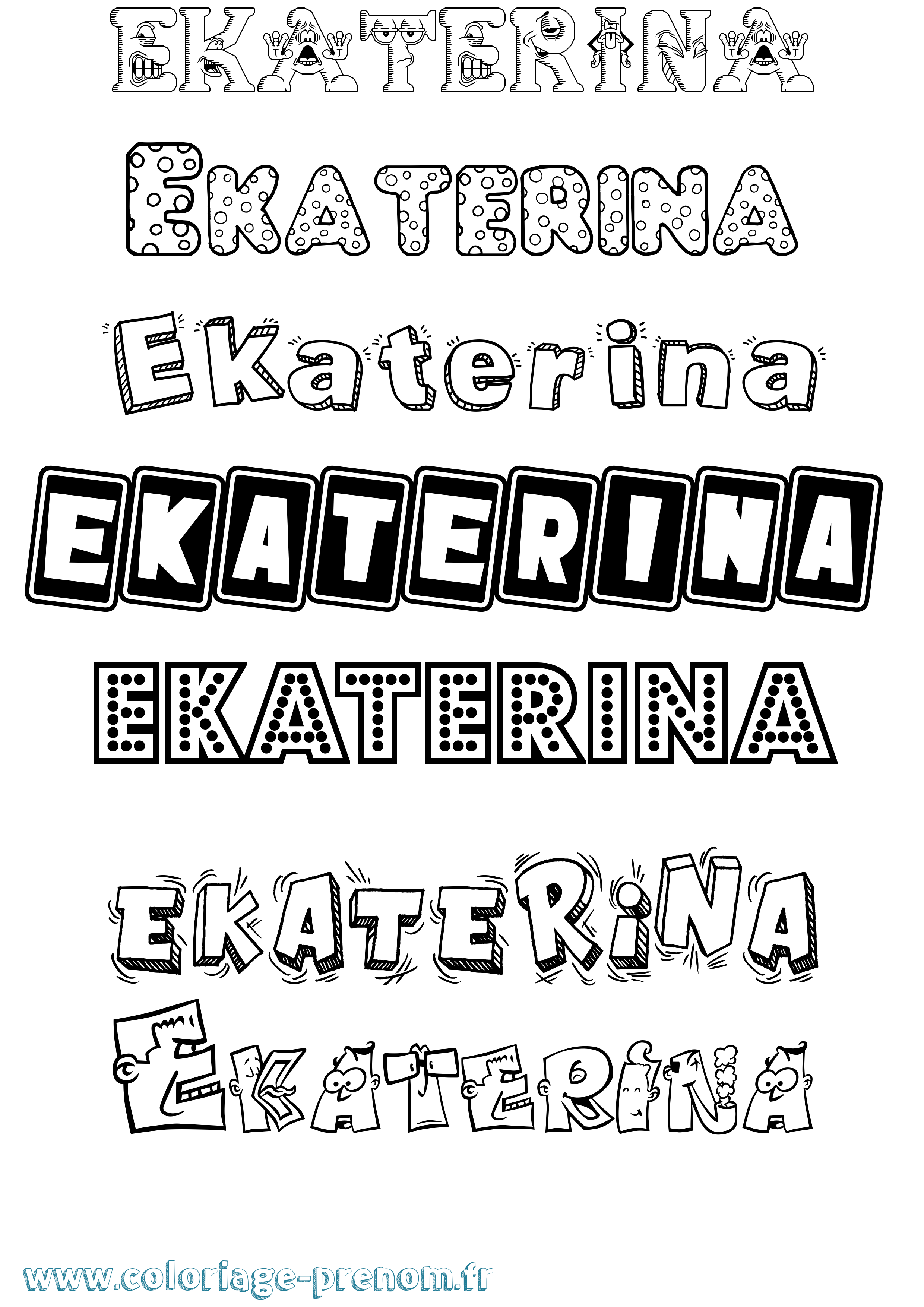 Coloriage Ekaterina Fun Coloriage prénom Ekaterina Fun
