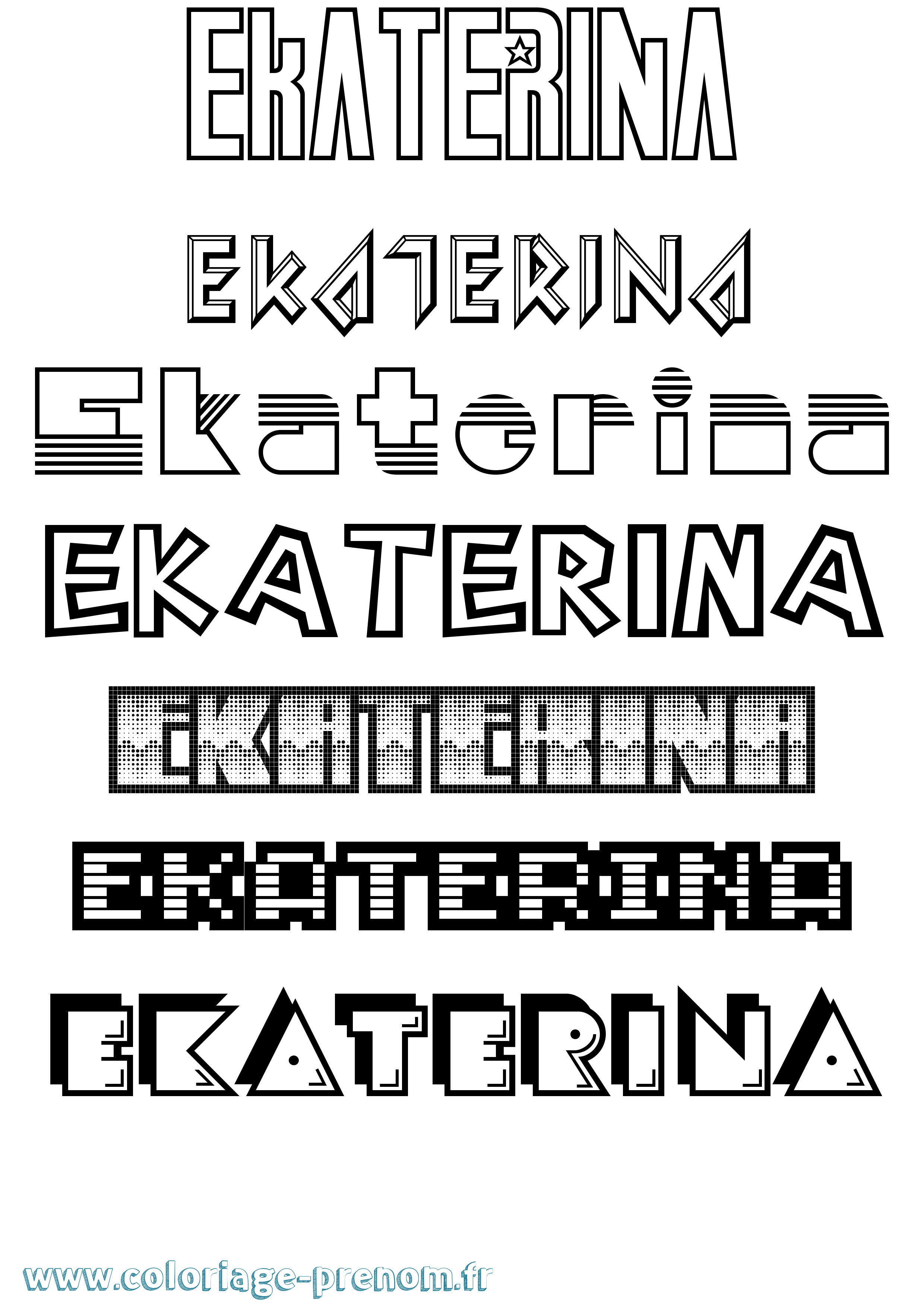 Coloriage Ekaterina Jeux Vidéos Coloriage prénom Ekaterina Jeux Vidéos