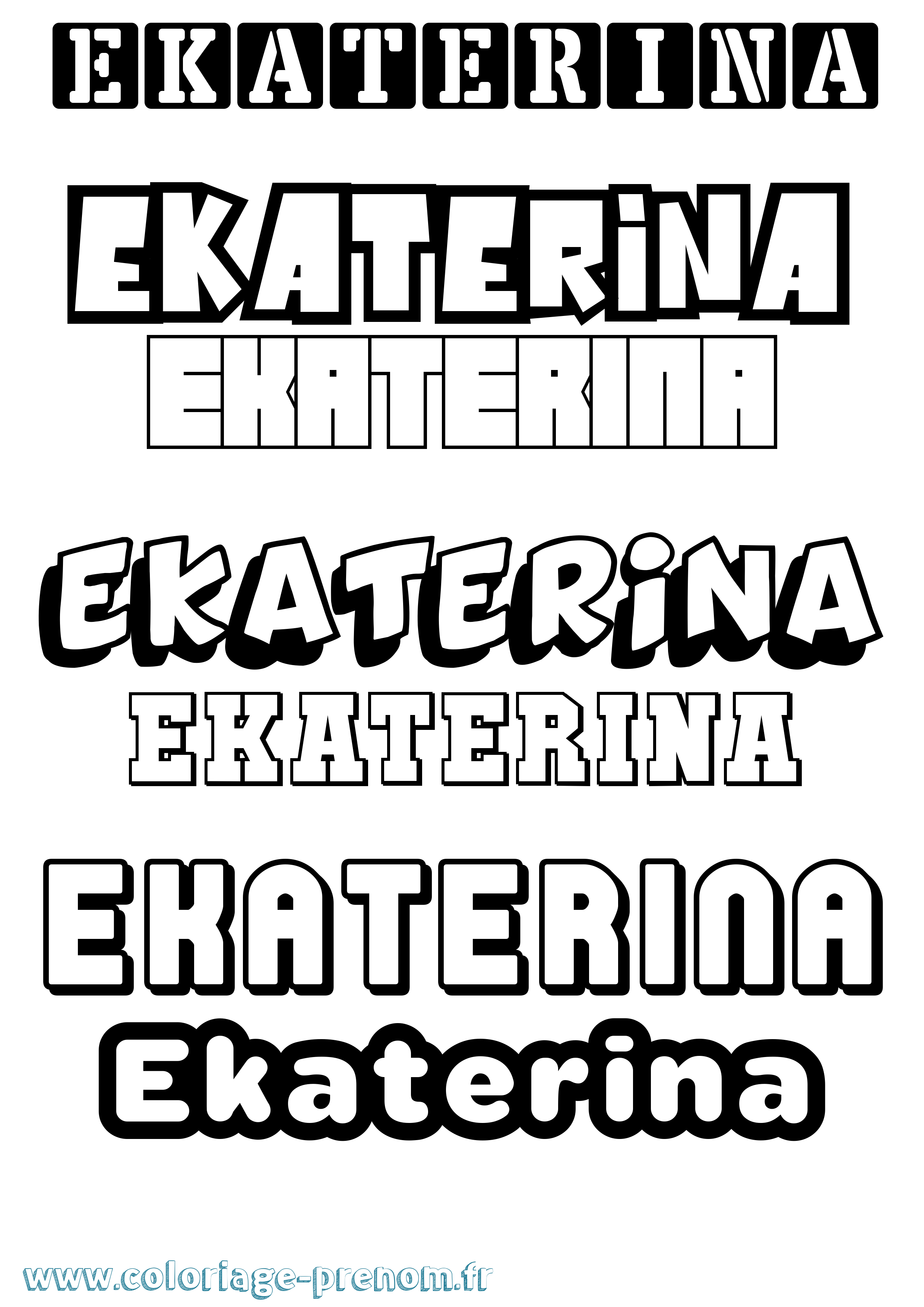 Coloriage Ekaterina Simple Coloriage prénom Ekaterina Simple