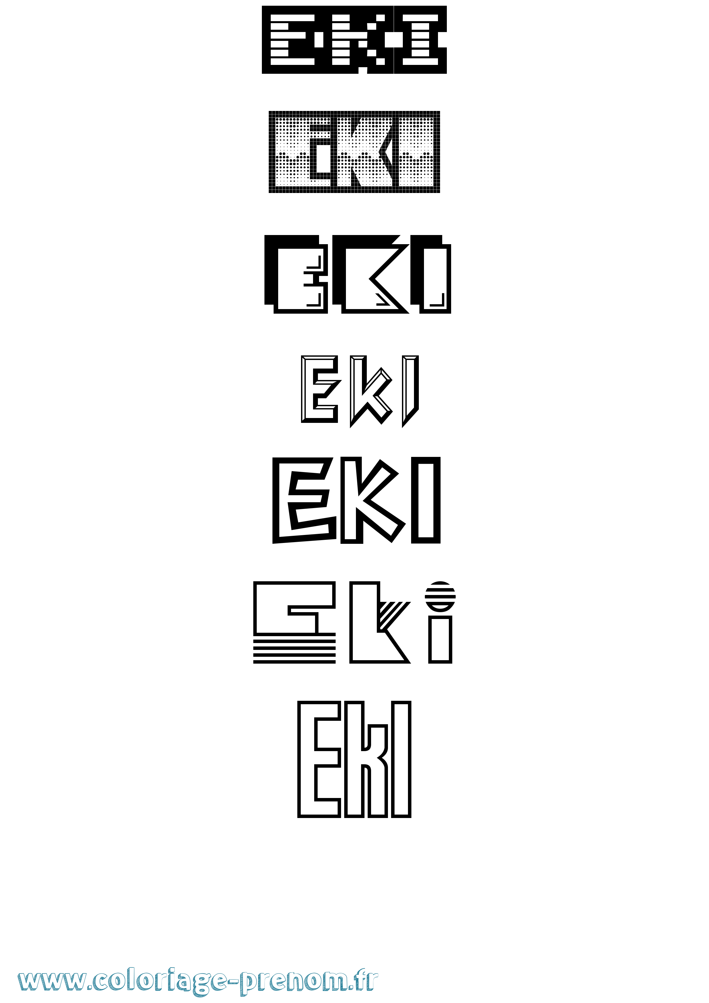 Coloriage Eki Jeux Vidéos Coloriage prénom Eki Jeux Vidéos