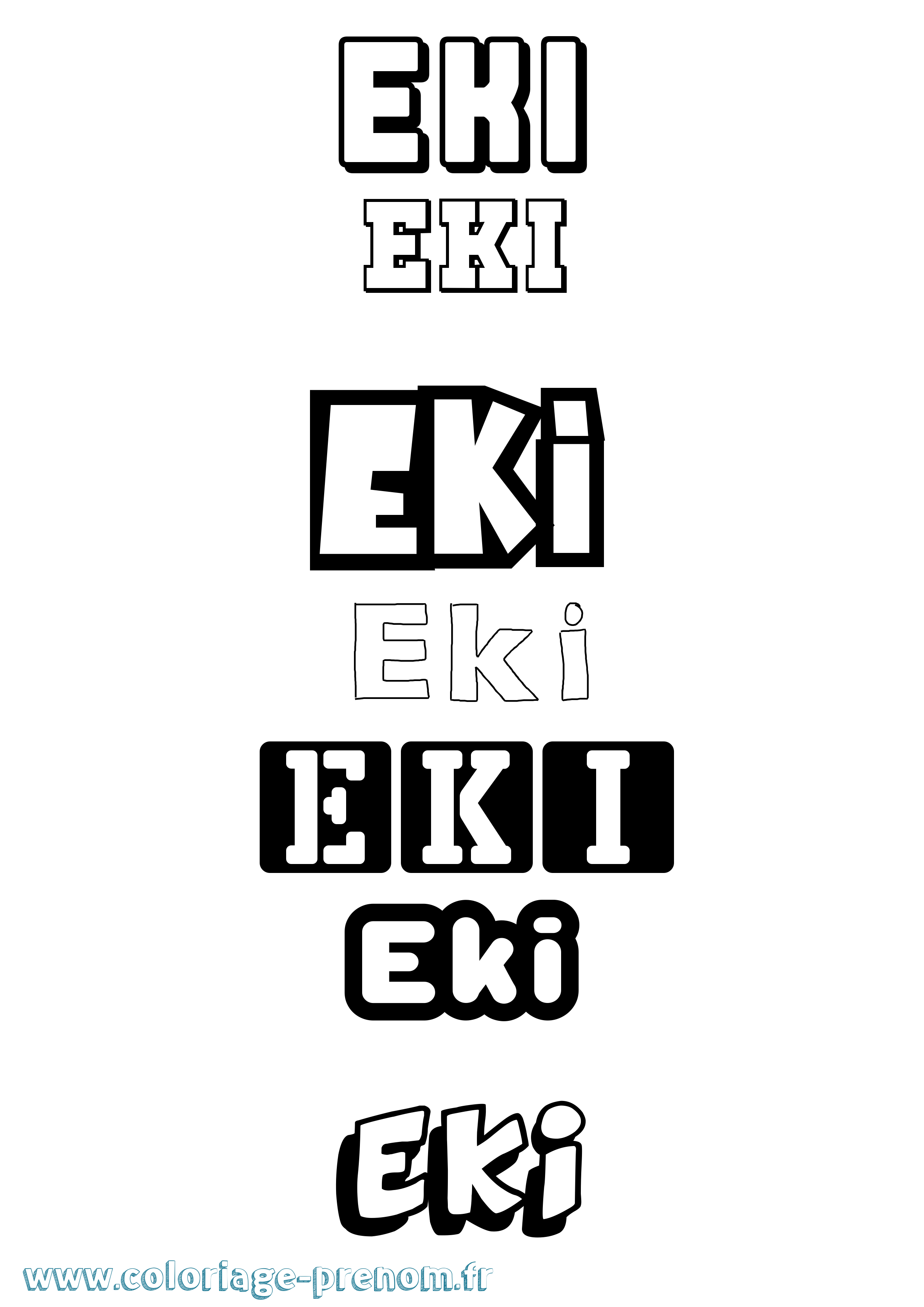 Coloriage Eki Simple Coloriage prénom Eki Simple