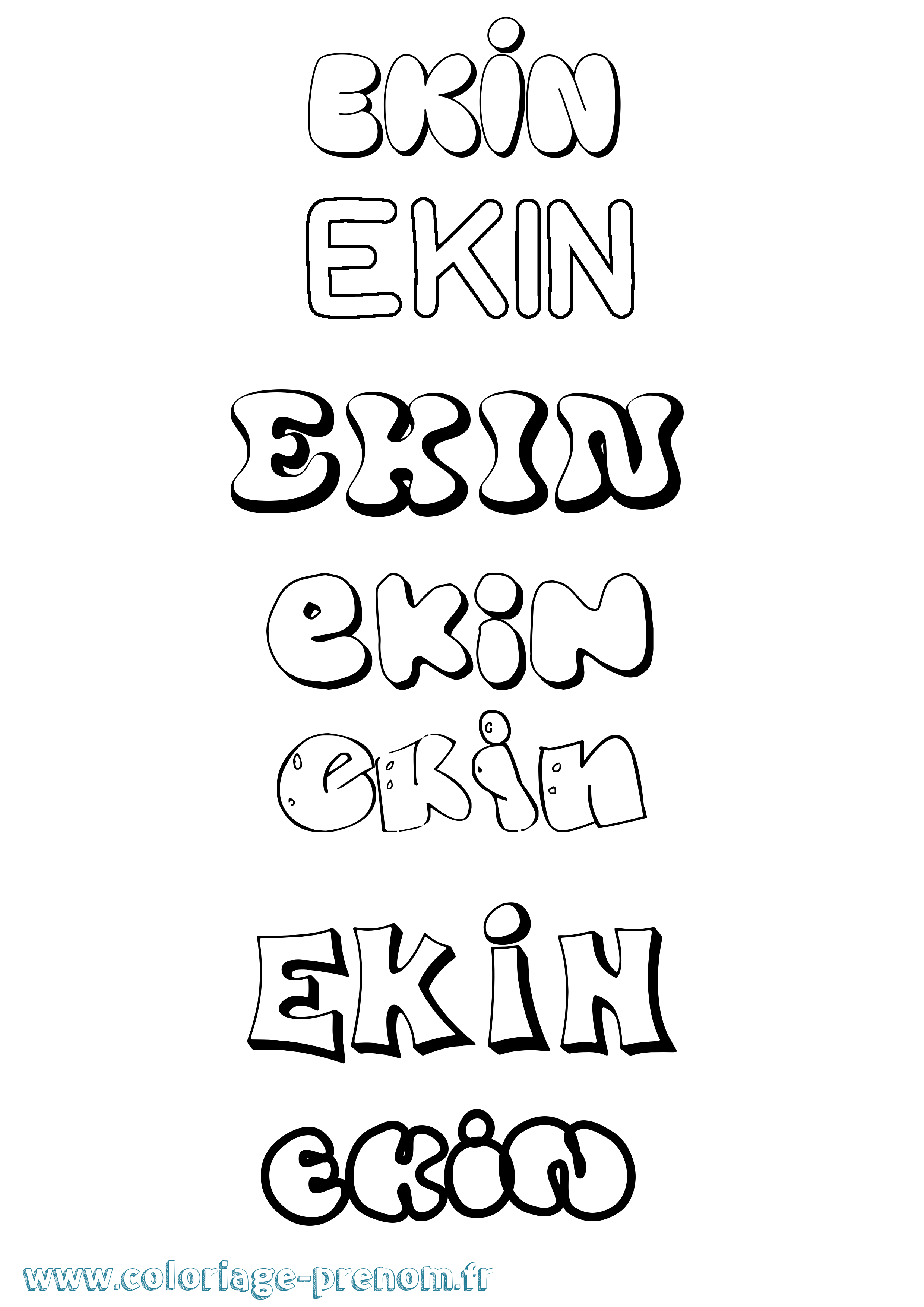 Coloriage Ekin Bubble Coloriage prénom Ekin Bubble