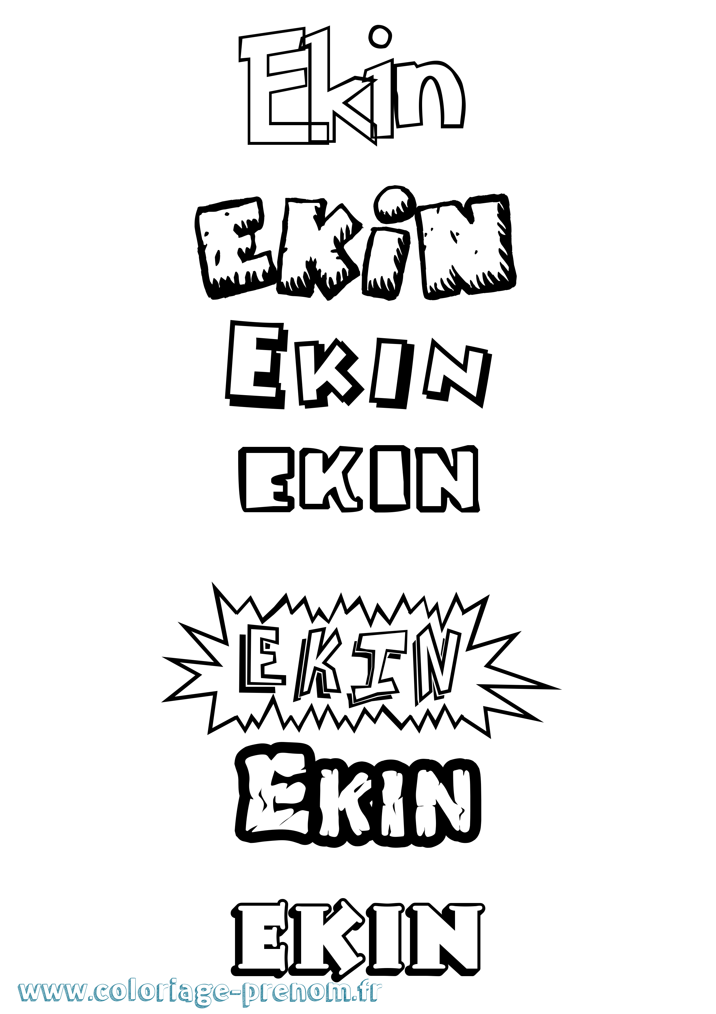 Coloriage Ekin Dessin Animé Coloriage prénom Ekin Dessin Animé