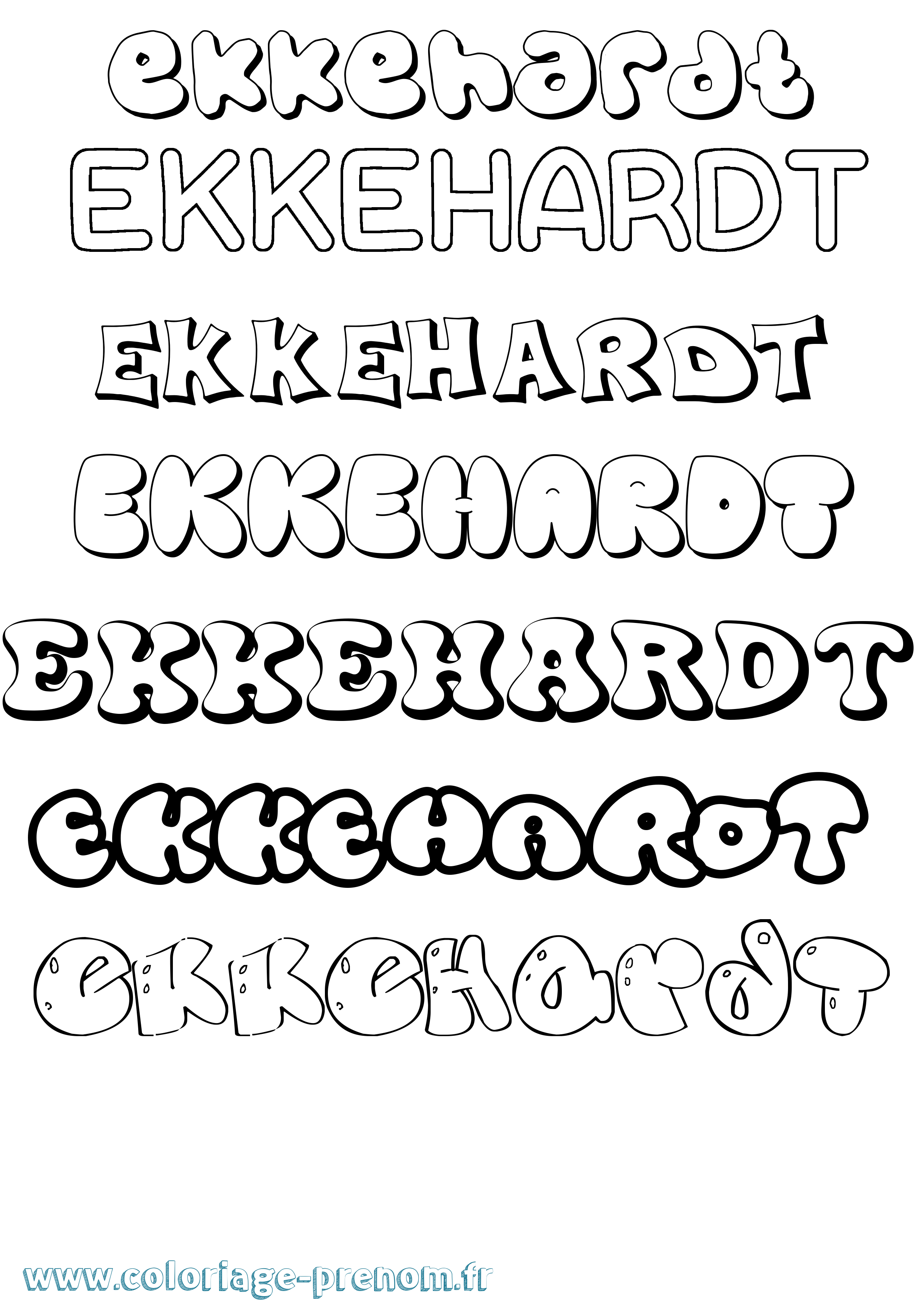 Coloriage Ekkehardt Bubble Coloriage prénom Ekkehardt Bubble