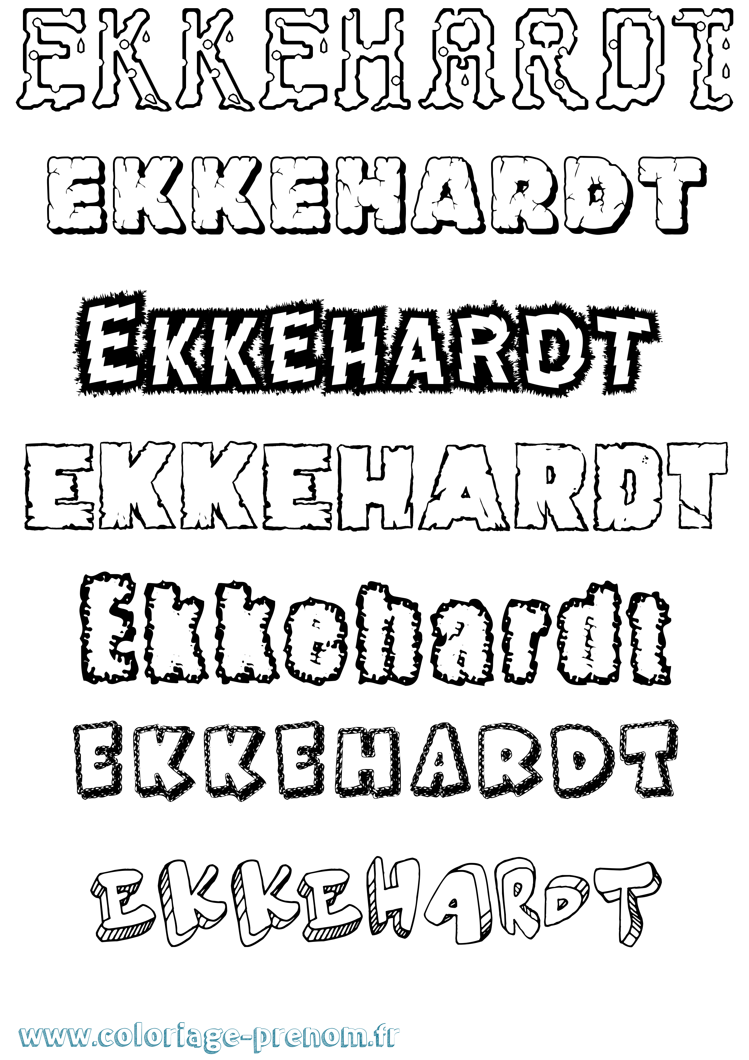 Coloriage Ekkehardt Destructuré Coloriage prénom Ekkehardt Destructuré