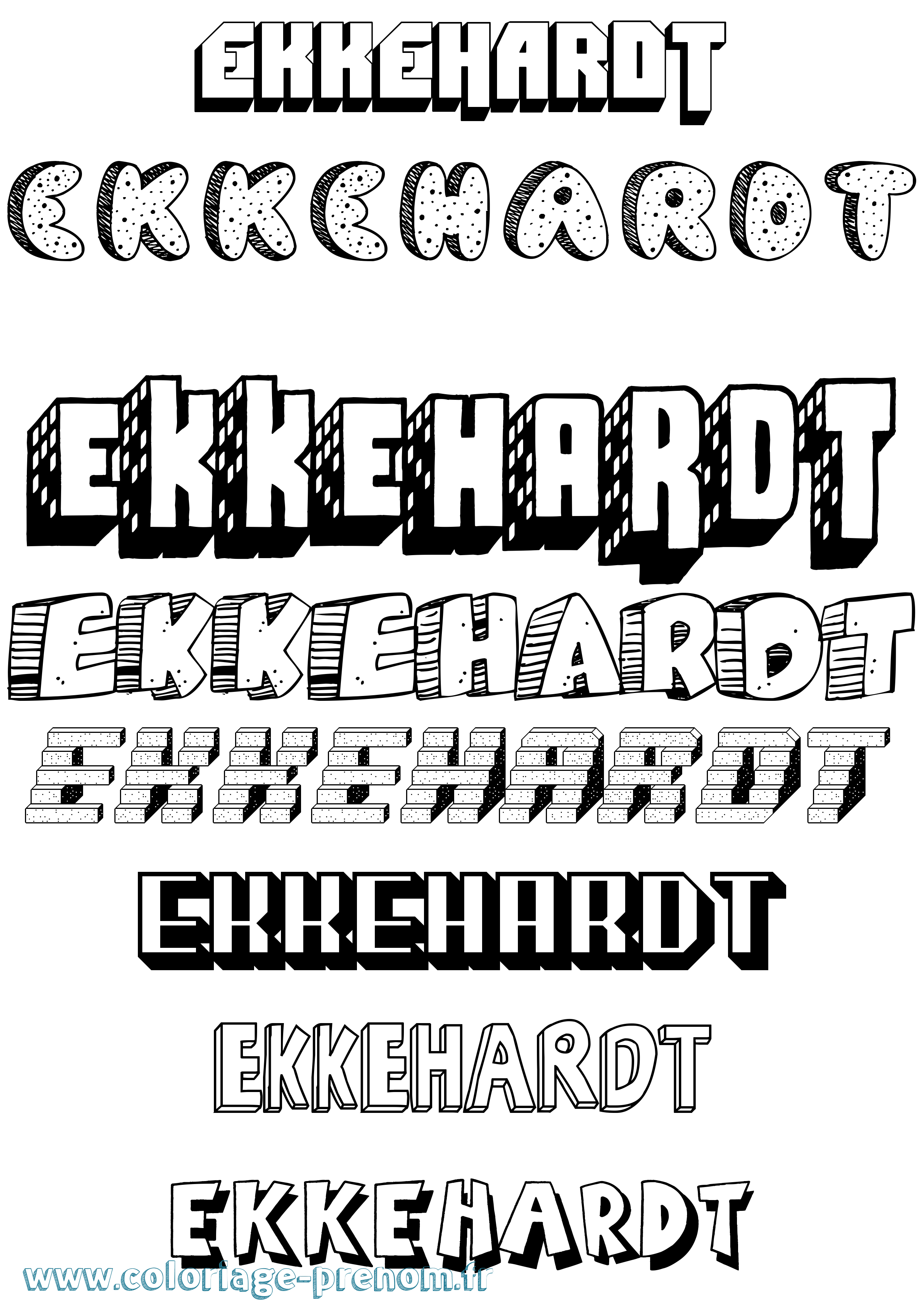 Coloriage Ekkehardt Effet 3D Coloriage prénom Ekkehardt Effet 3D