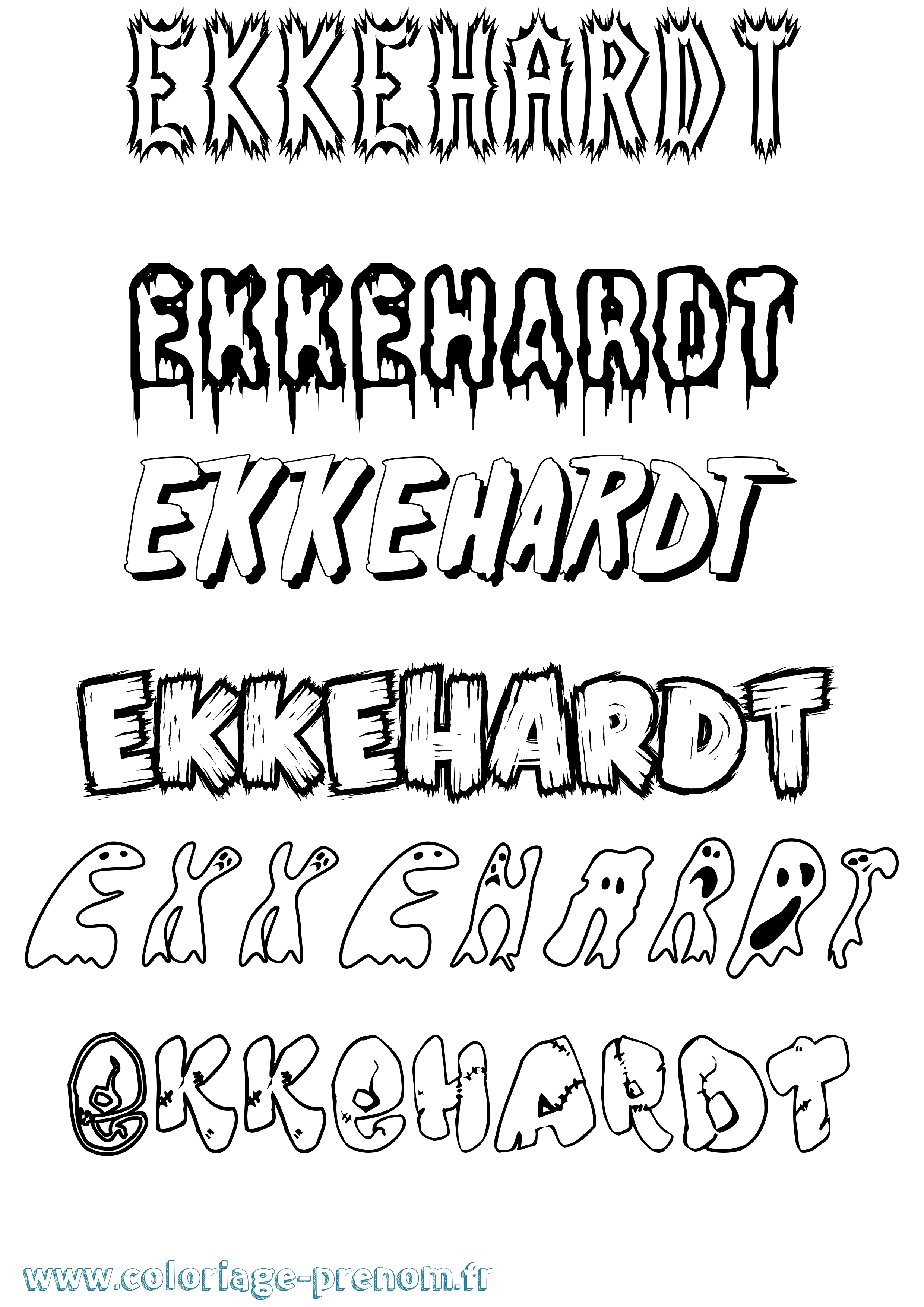 Coloriage Ekkehardt Frisson Coloriage prénom Ekkehardt Frisson