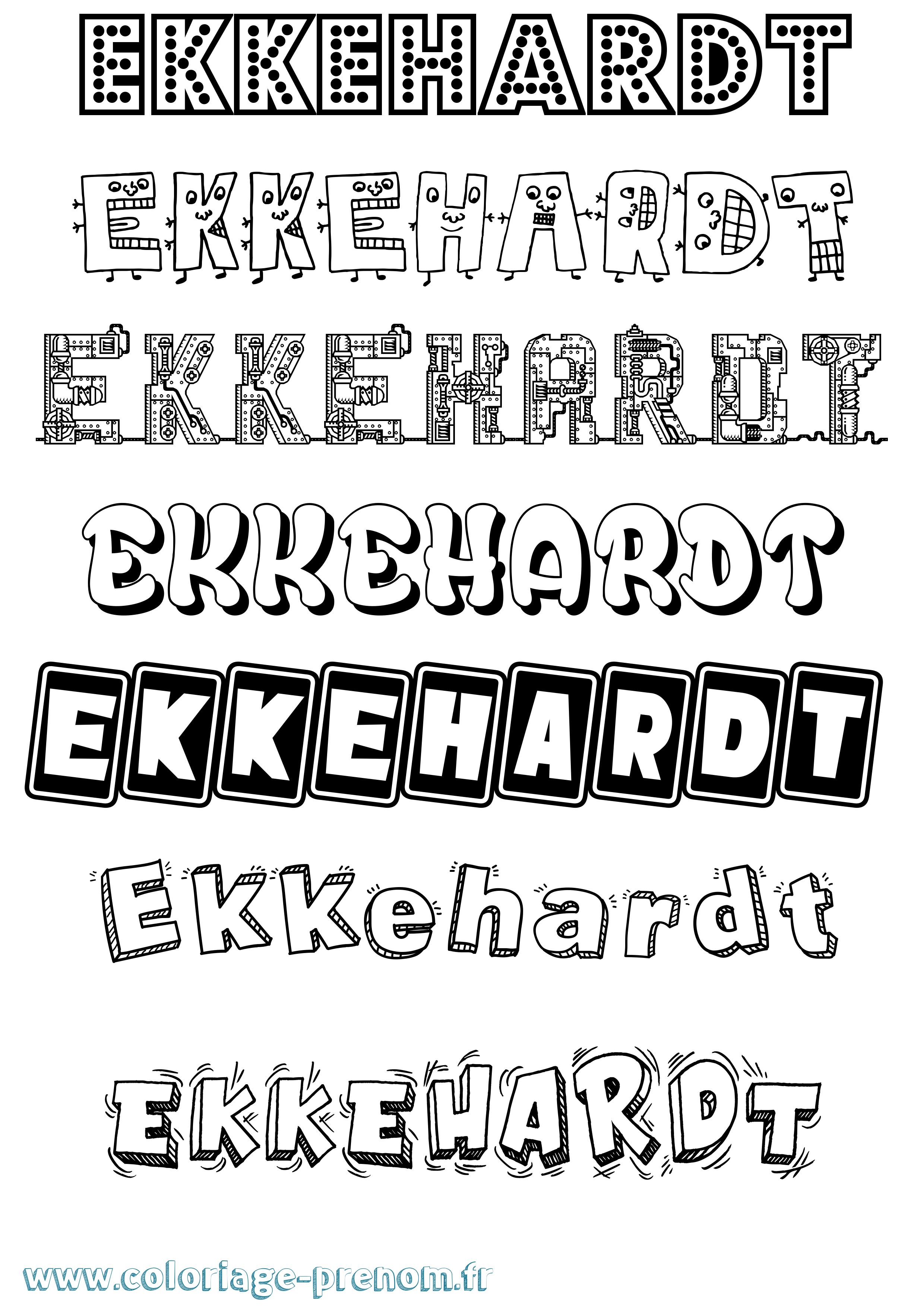 Coloriage Ekkehardt Fun Coloriage prénom Ekkehardt Fun