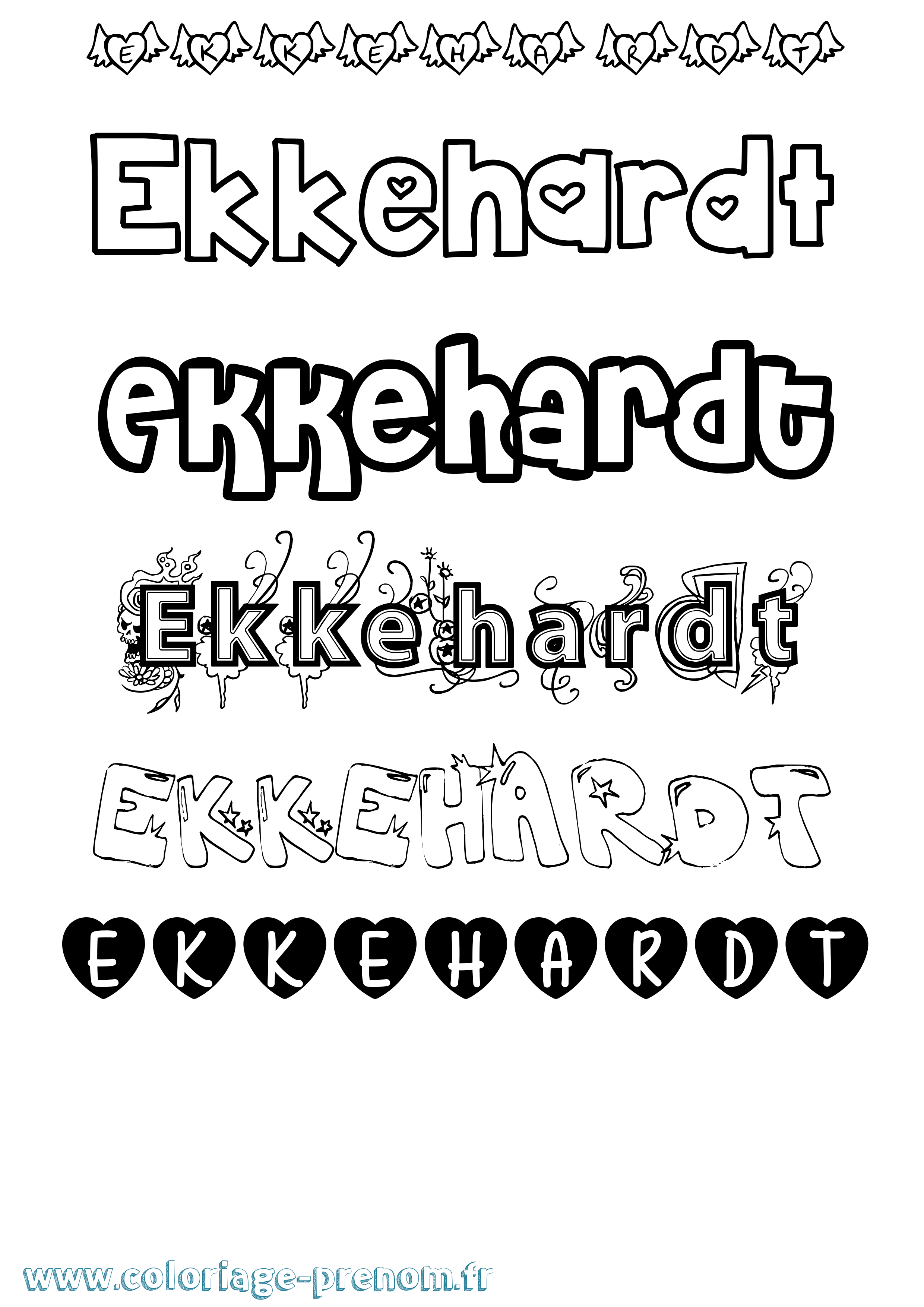 Coloriage Ekkehardt Girly Coloriage prénom Ekkehardt Girly