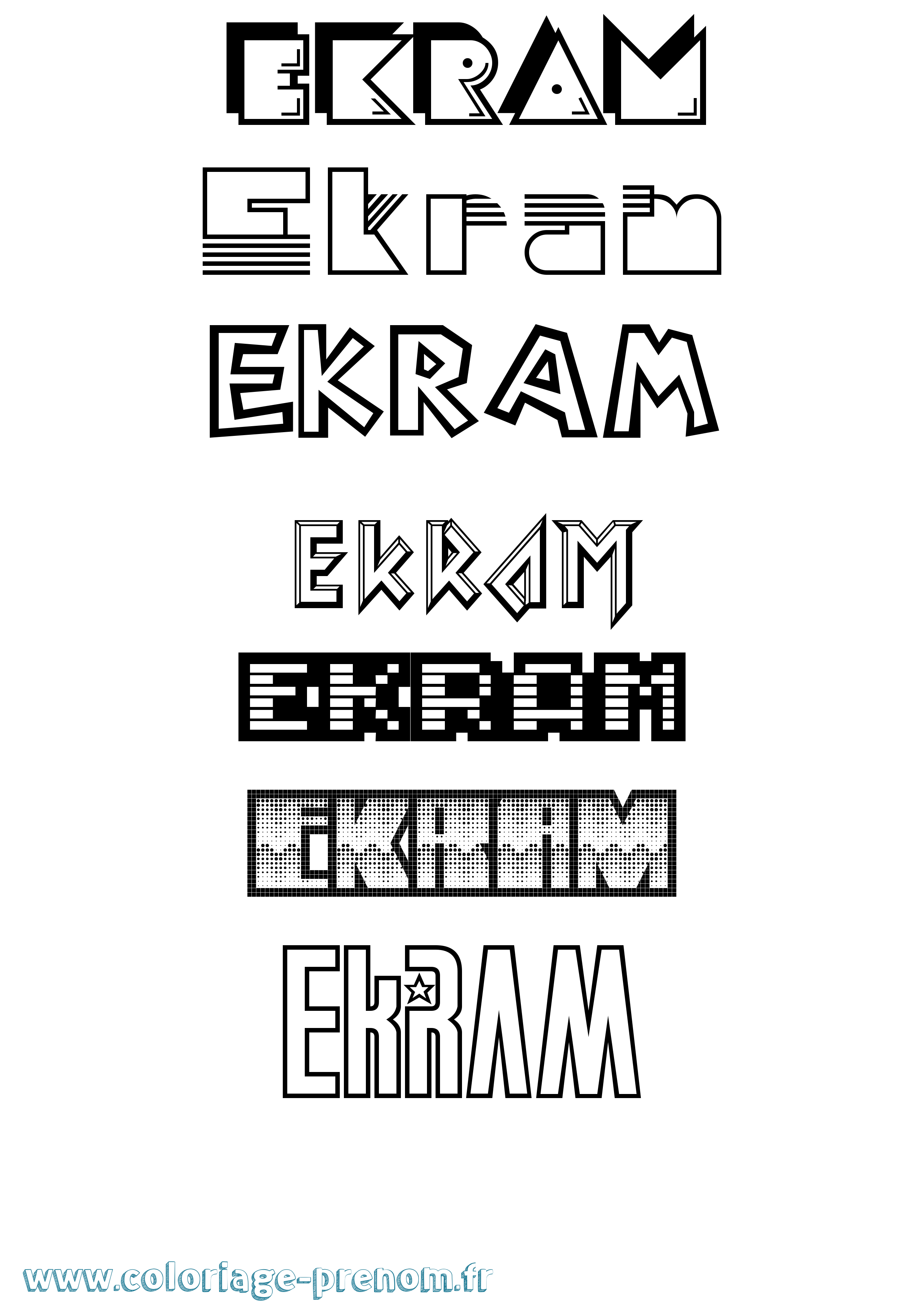 Coloriage Ekram Jeux Vidéos Coloriage prénom Ekram Jeux Vidéos