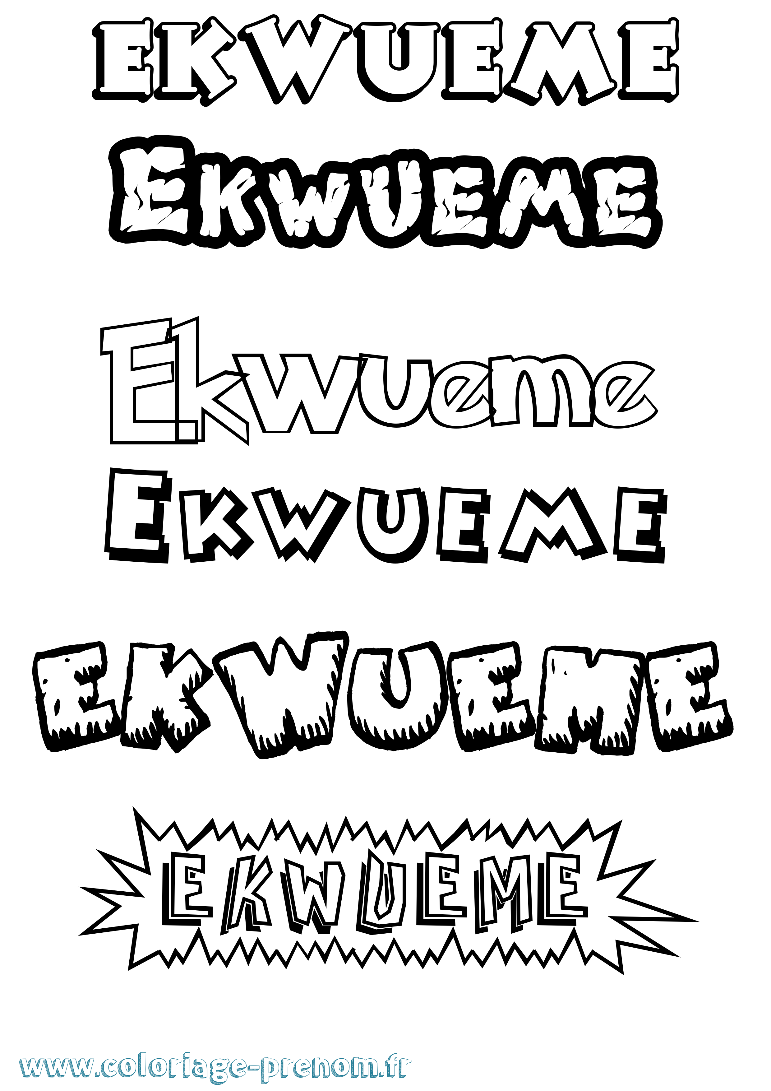 Coloriage Ekwueme Dessin Animé Coloriage prénom Ekwueme Dessin Animé