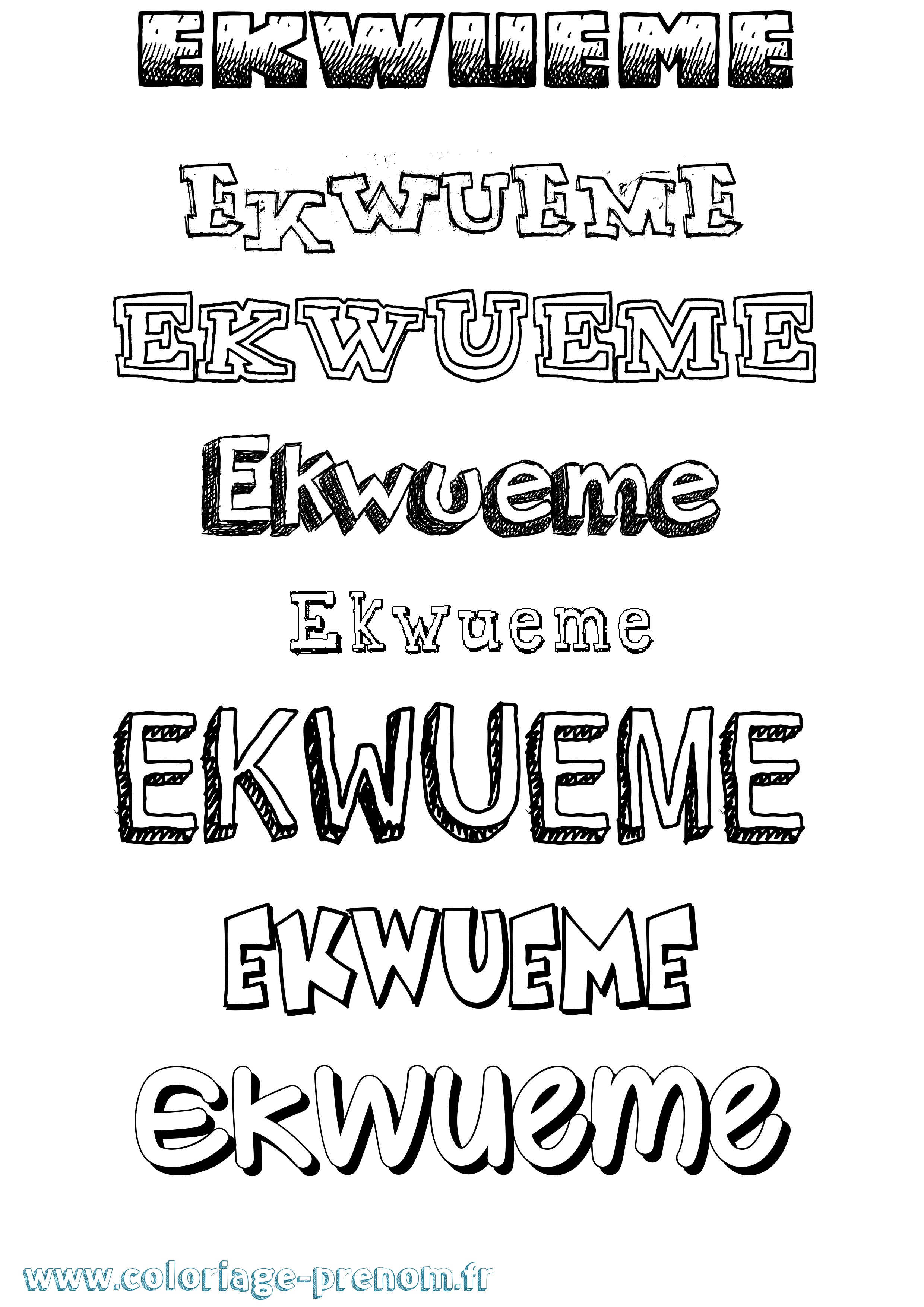 Coloriage Ekwueme Dessiné Coloriage prénom Ekwueme Dessiné