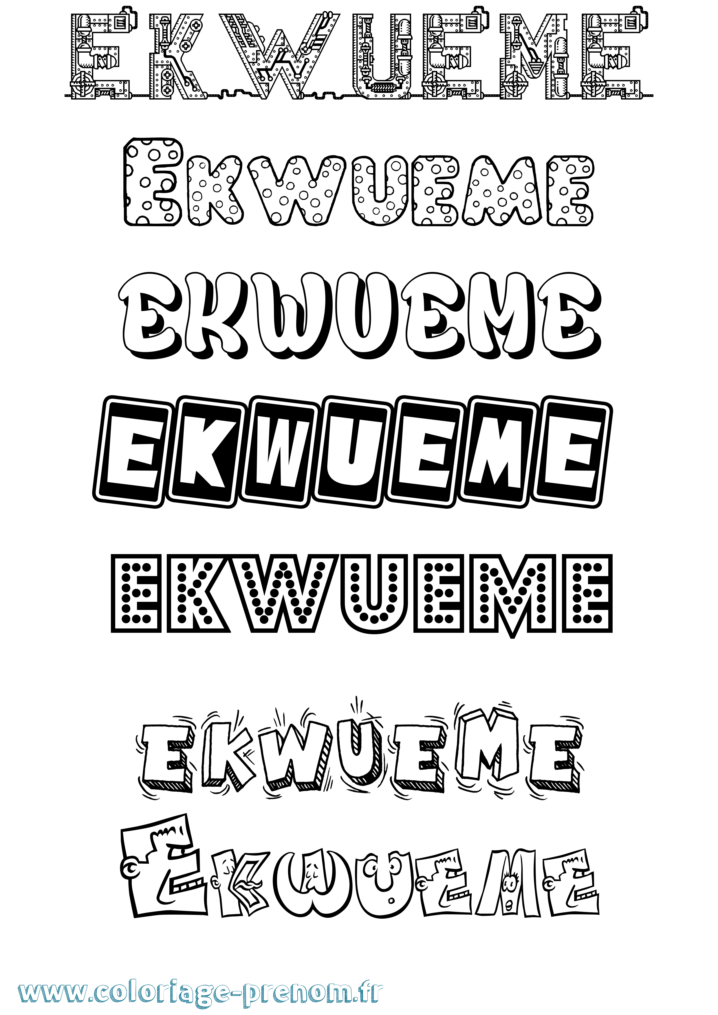 Coloriage Ekwueme Fun Coloriage prénom Ekwueme Fun