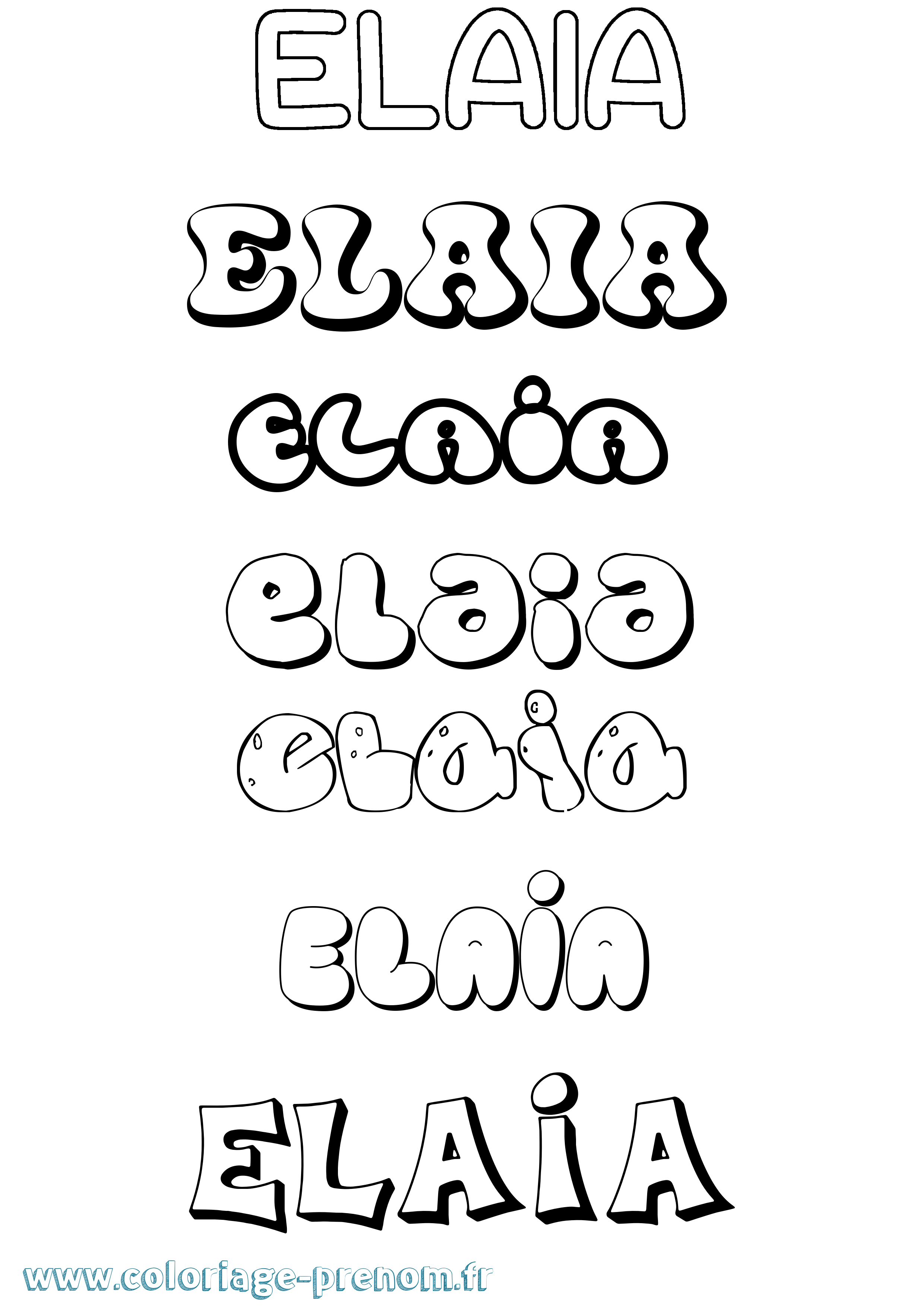 Coloriage Elaia Bubble Coloriage prénom Elaia Bubble