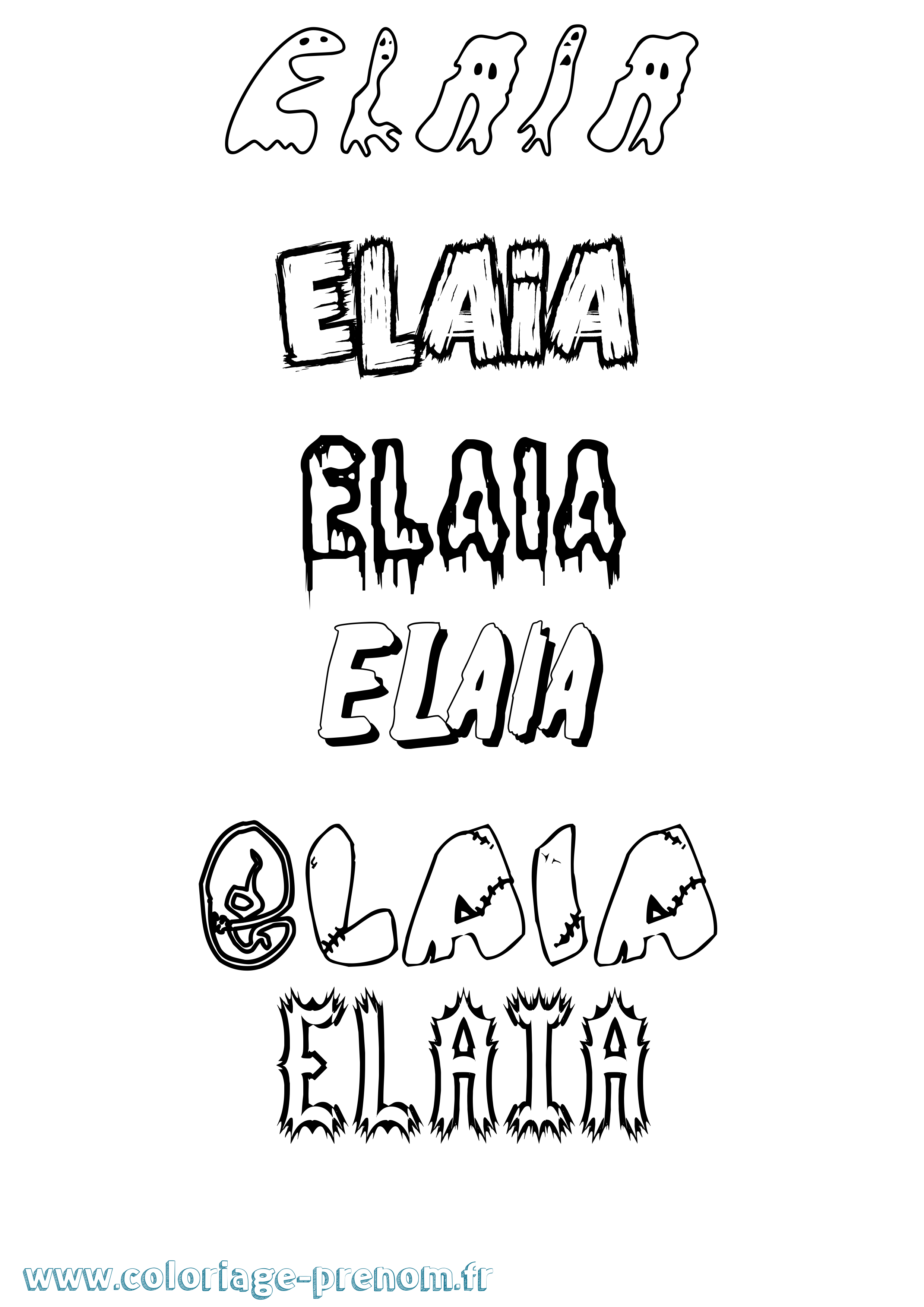 Coloriage Elaia Frisson Coloriage prénom Elaia Frisson