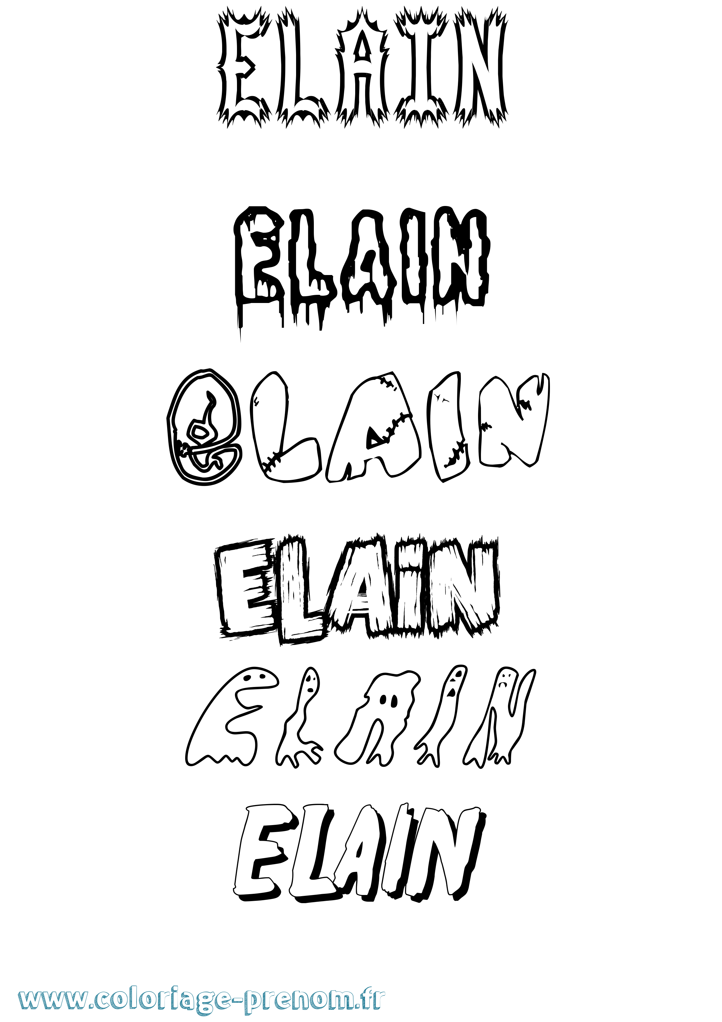 Coloriage Elain Frisson Coloriage prénom Elain Frisson