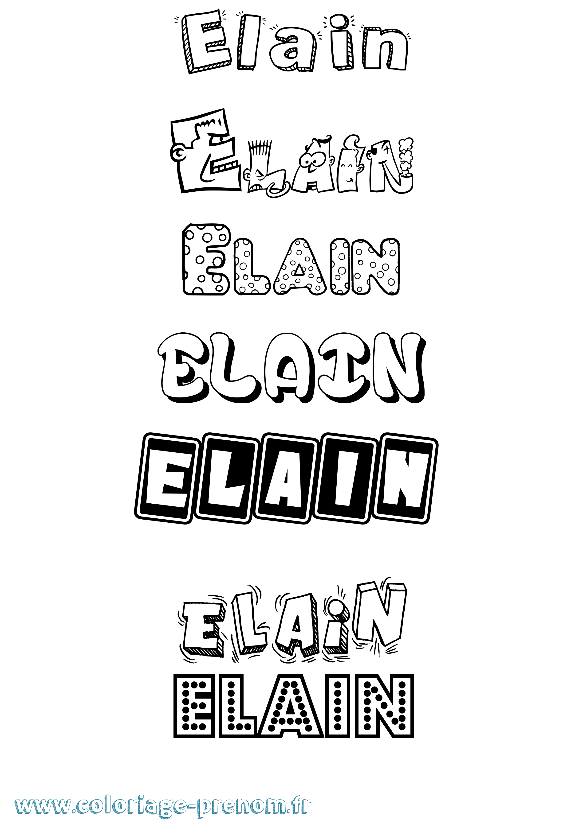 Coloriage Elain Fun Coloriage prénom Elain Fun