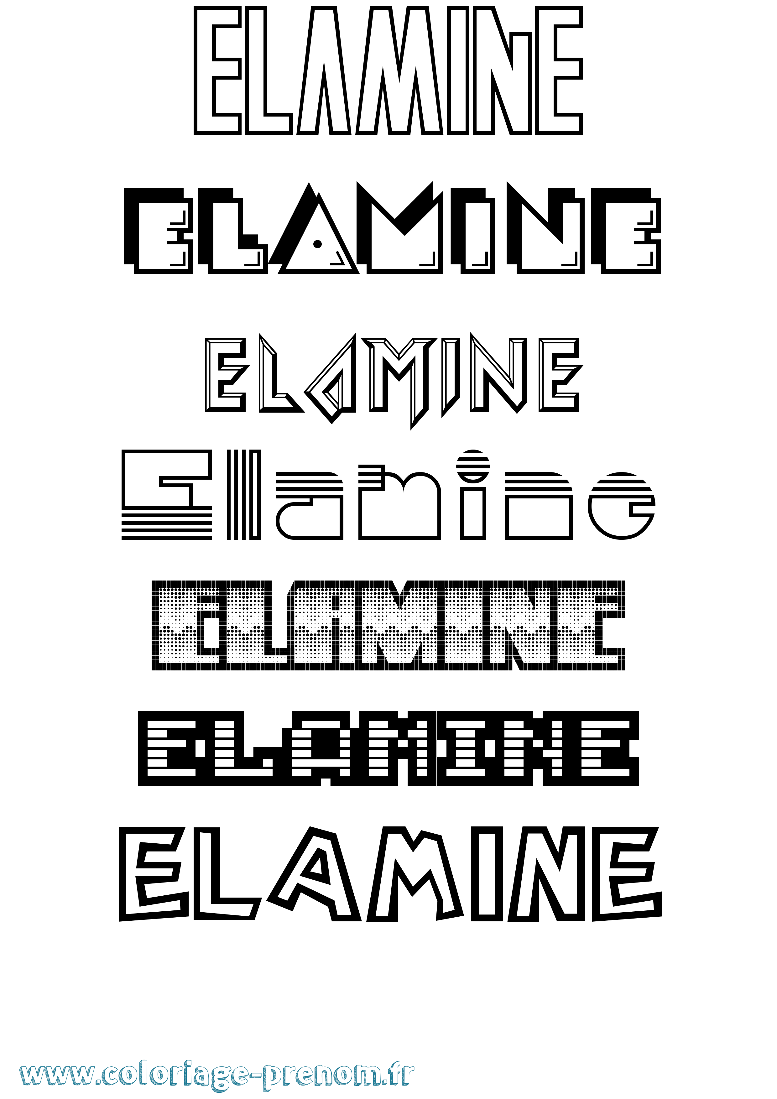 Coloriage Elamine Jeux Vidéos Coloriage prénom Elamine Jeux Vidéos