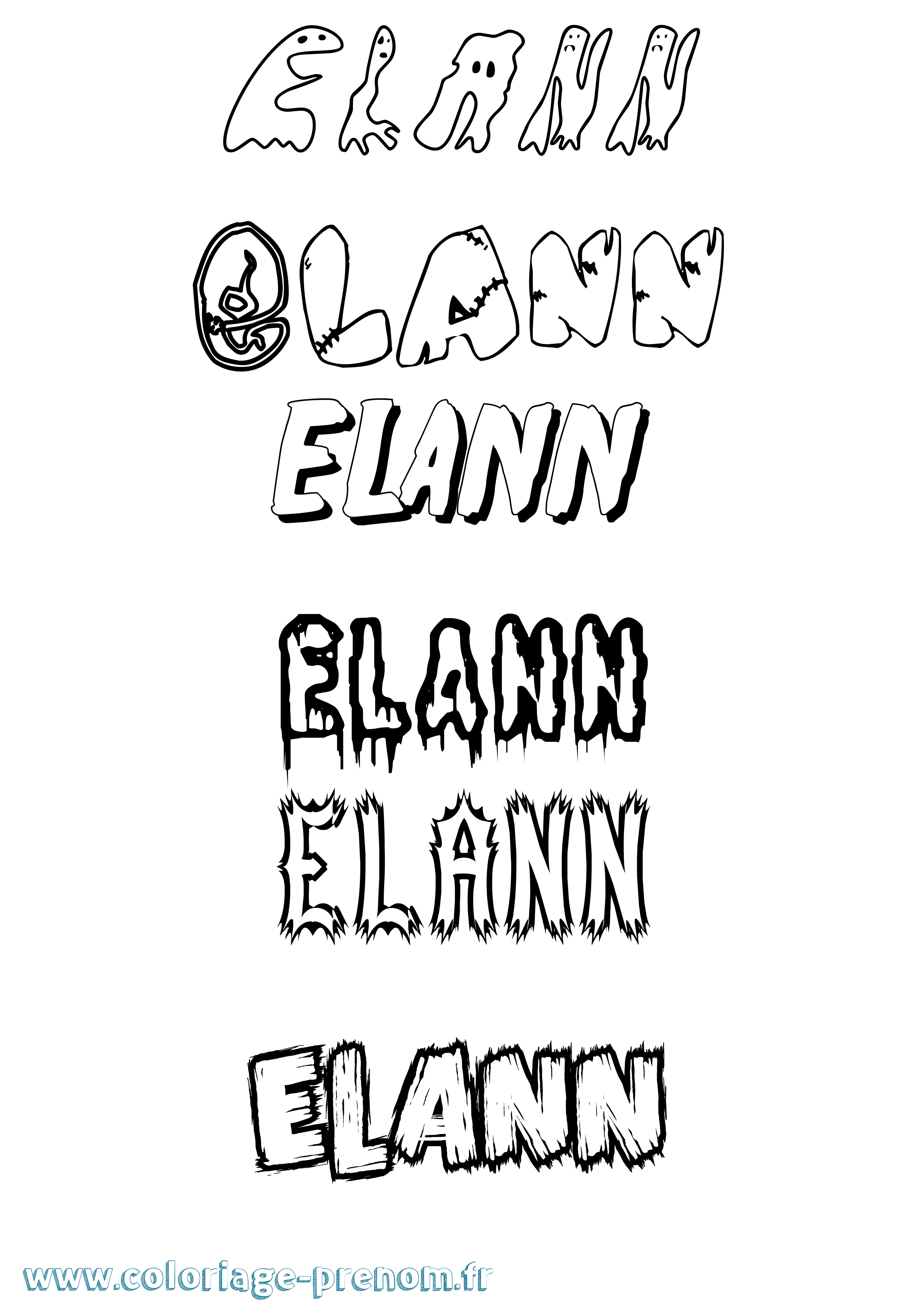 Coloriage Elann Frisson Coloriage prénom Elann Frisson