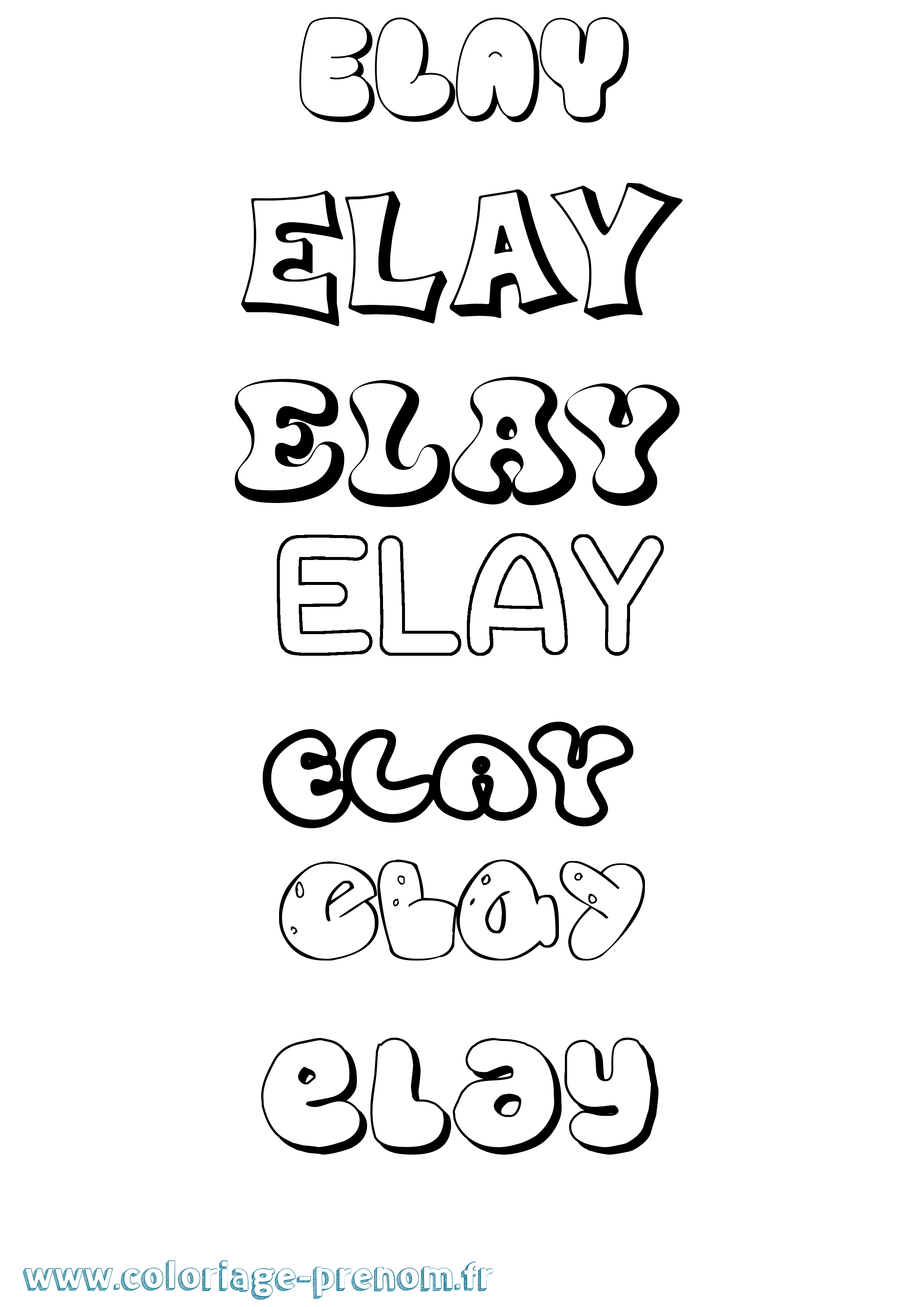 Coloriage Elay Bubble Coloriage prénom Elay Bubble