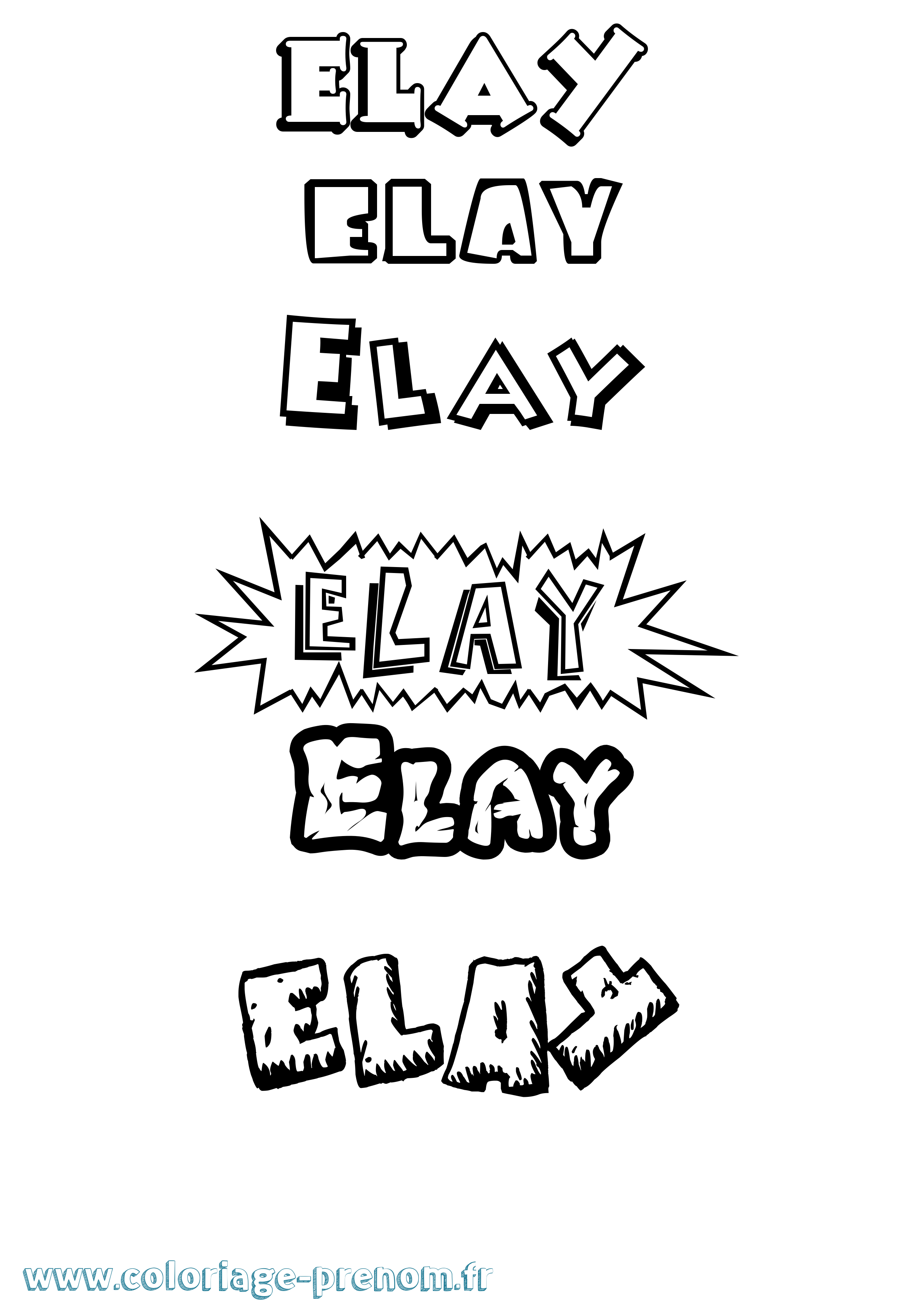 Coloriage Elay Dessin Animé Coloriage prénom Elay Dessin Animé
