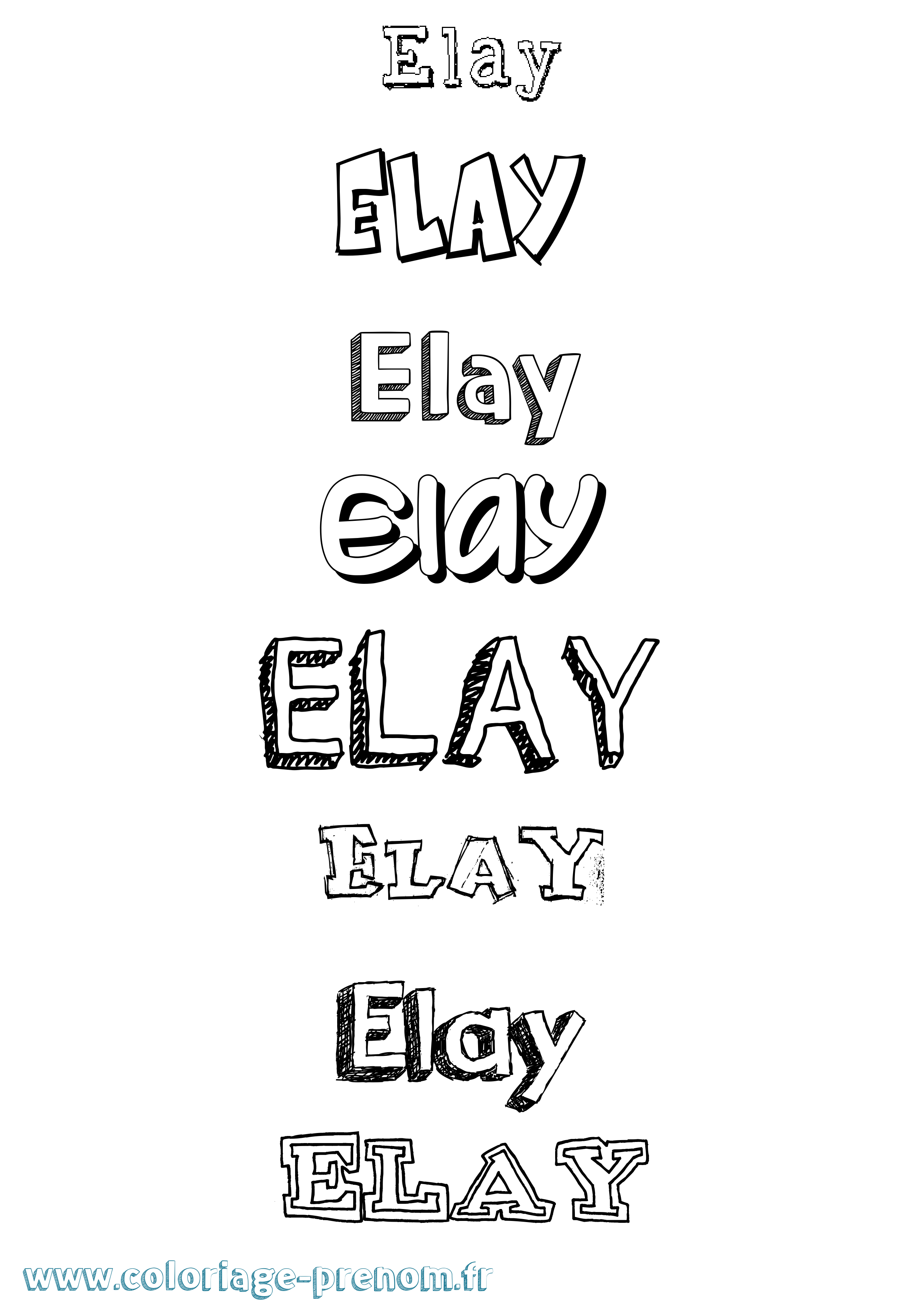 Coloriage Elay Dessiné Coloriage prénom Elay Dessiné