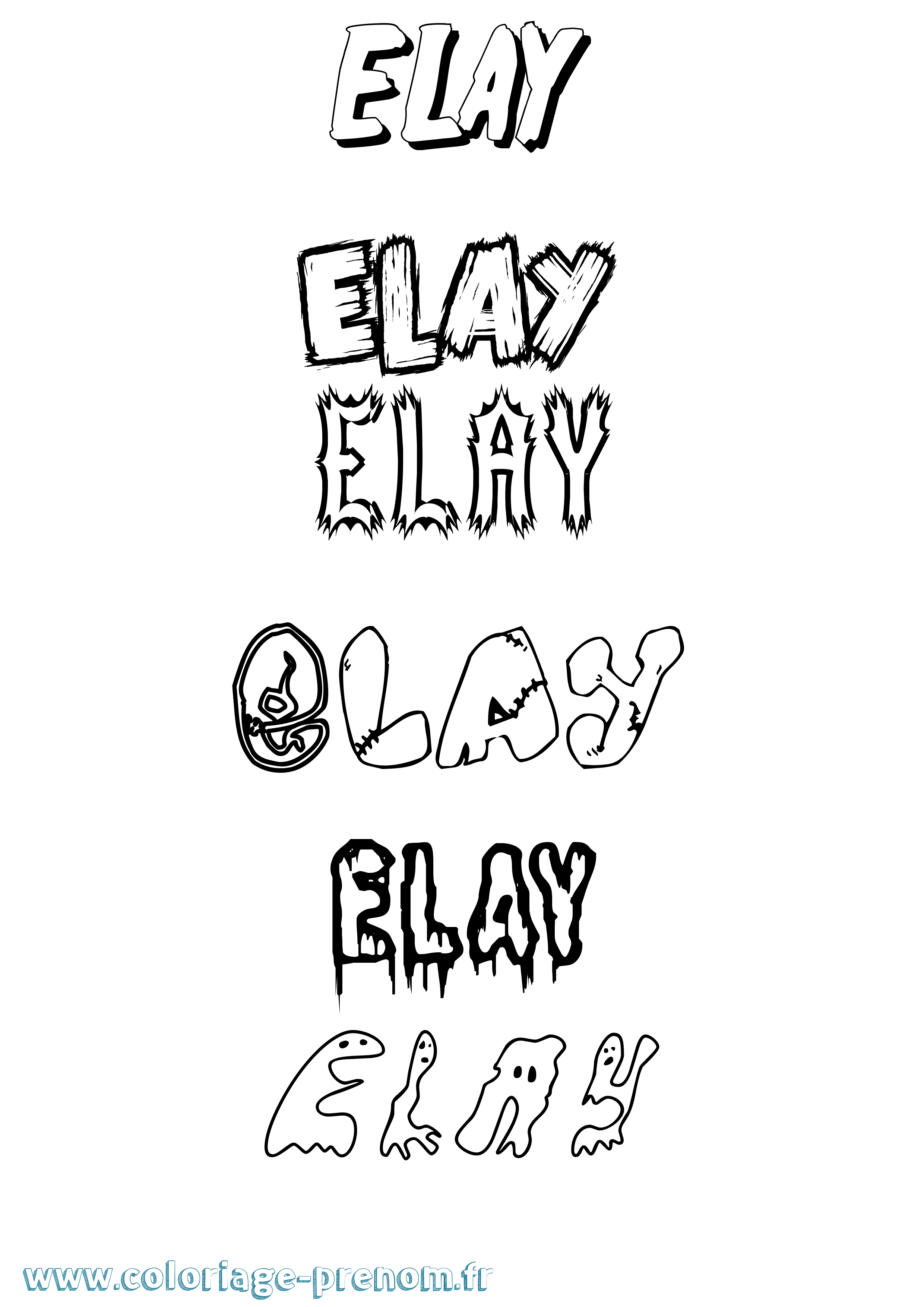 Coloriage Elay Frisson Coloriage prénom Elay Frisson