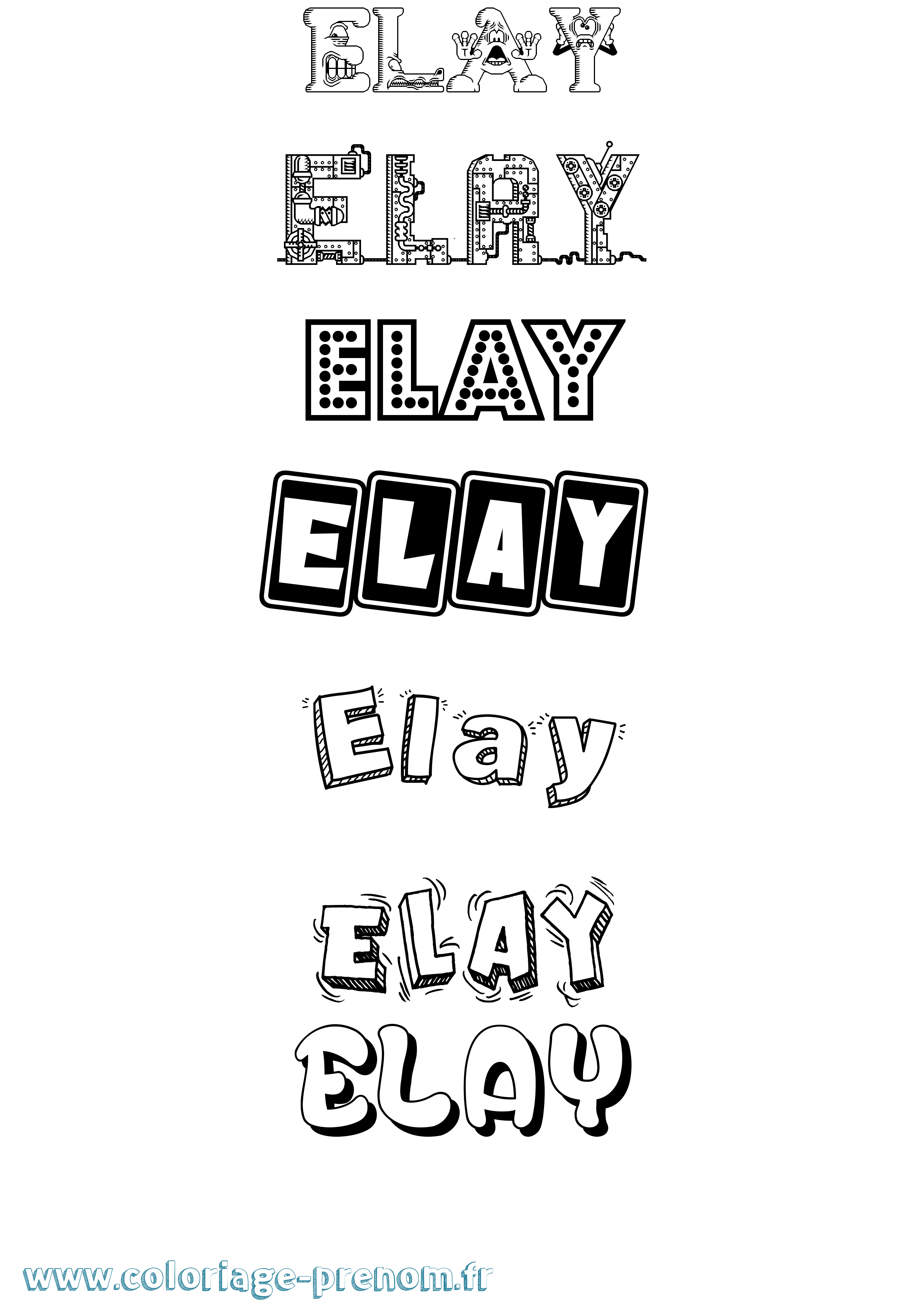 Coloriage Elay Fun Coloriage prénom Elay Fun