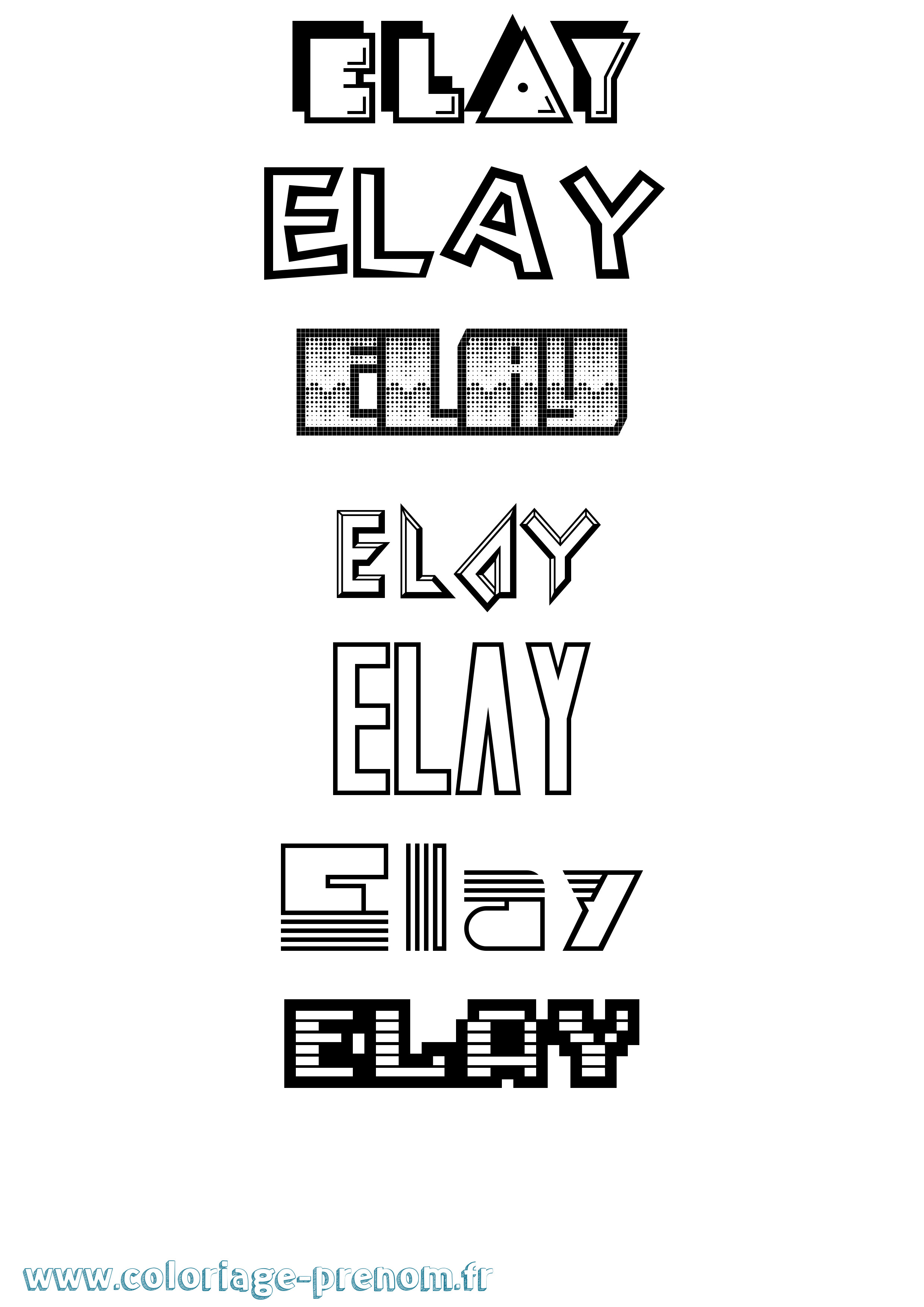 Coloriage Elay Jeux Vidéos Coloriage prénom Elay Jeux Vidéos