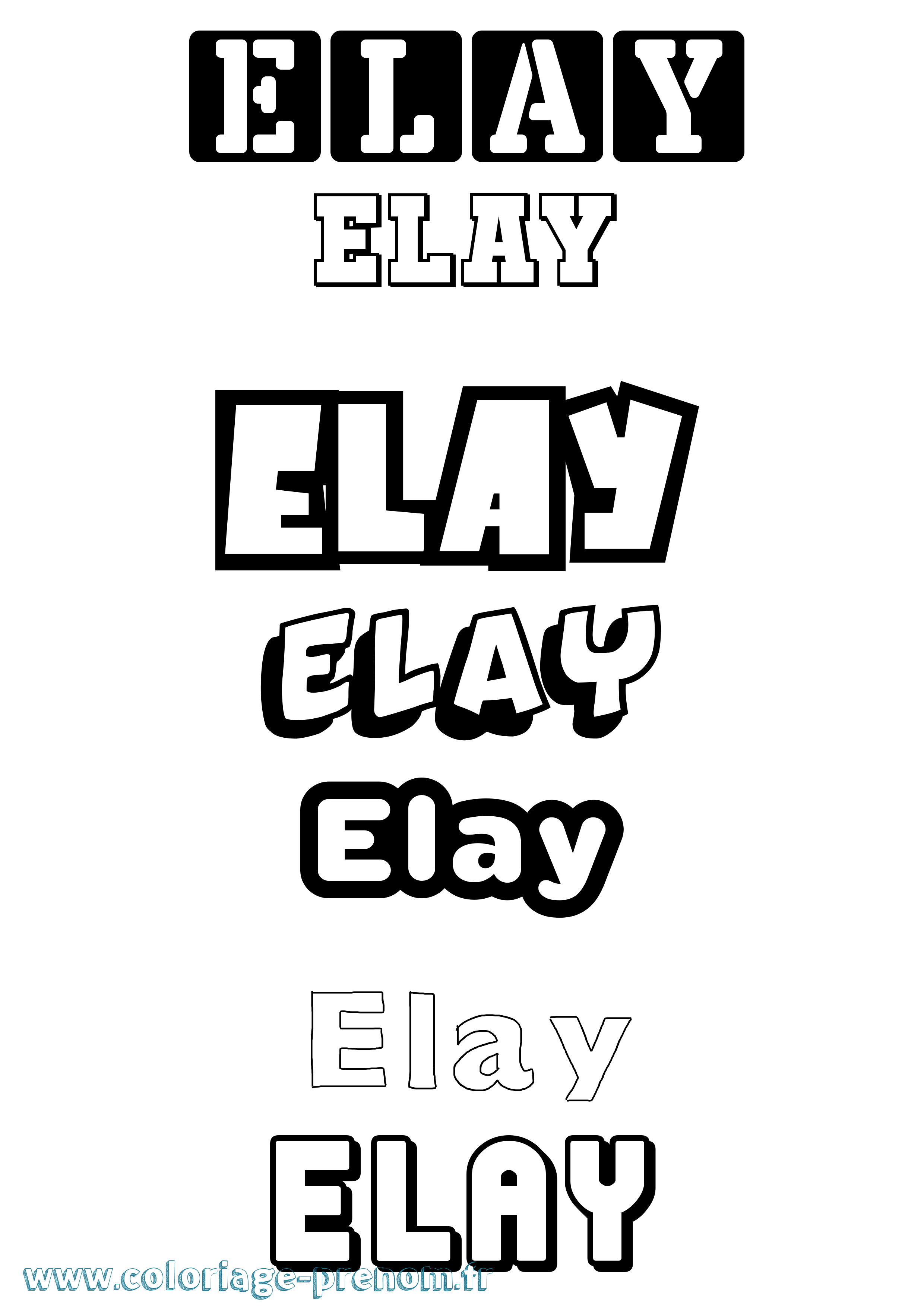 Coloriage Elay Simple Coloriage prénom Elay Simple