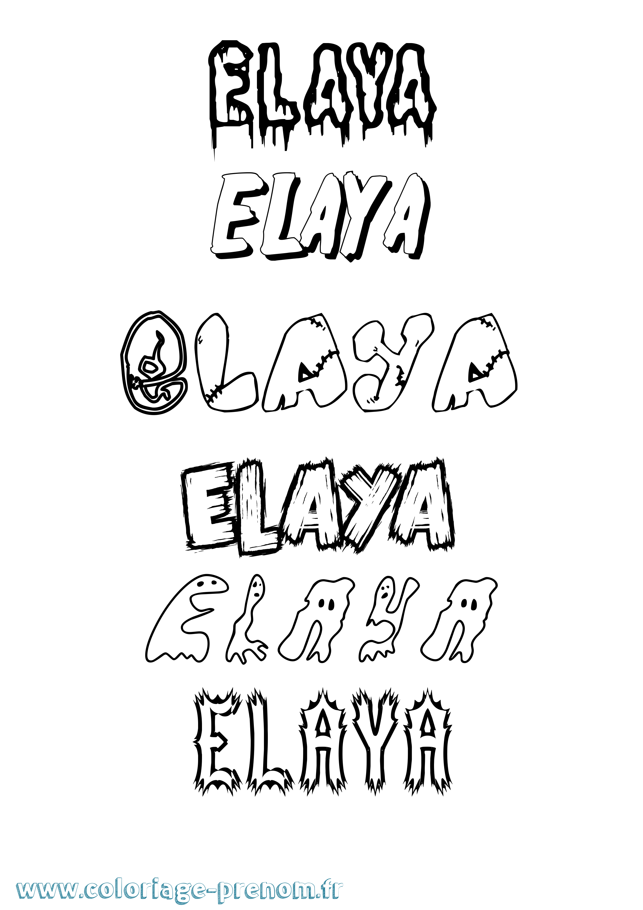 Coloriage Elaya Frisson Coloriage prénom Elaya Frisson
